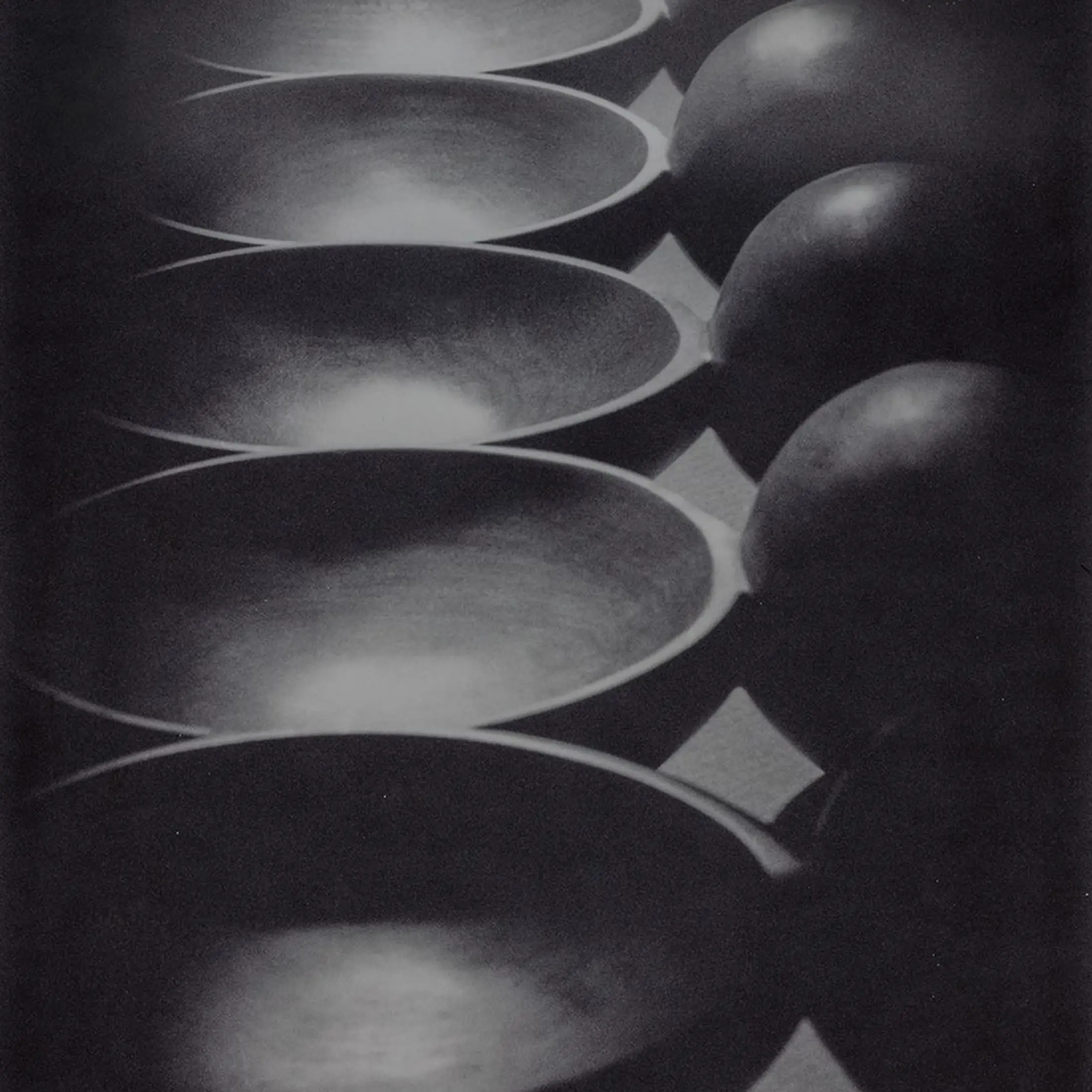 A black and white image of Auckland woodworker Courtney Petleys hand carved moon spoons in local Native New Zealand timber.