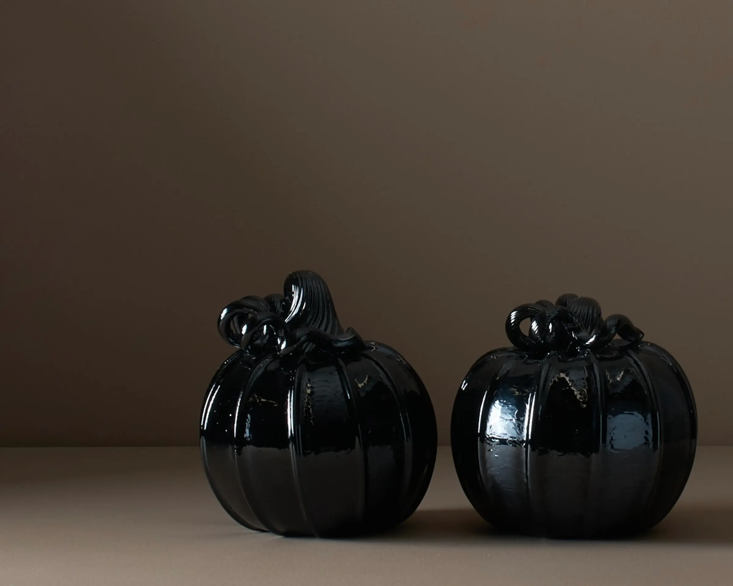 black glass pumpkin ornaments
