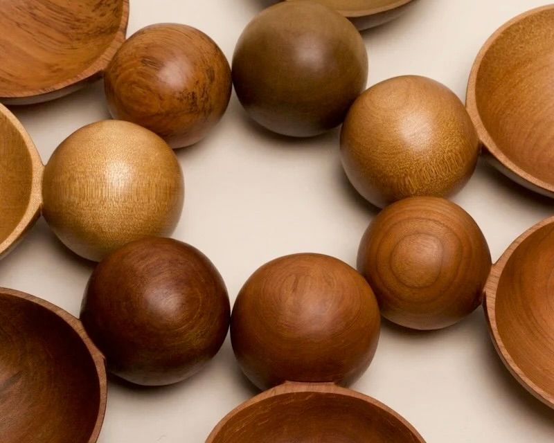 A collection of hand carved moon spoons by Courtney Petley handmade in Auckland New Zealand