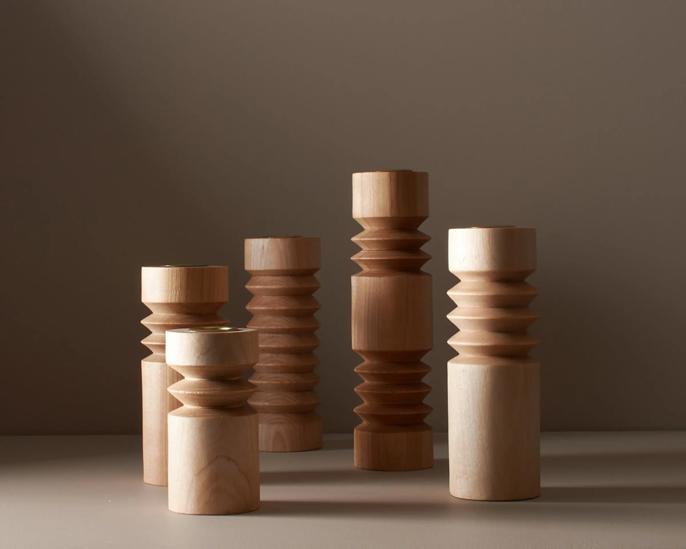 wooden candle holders