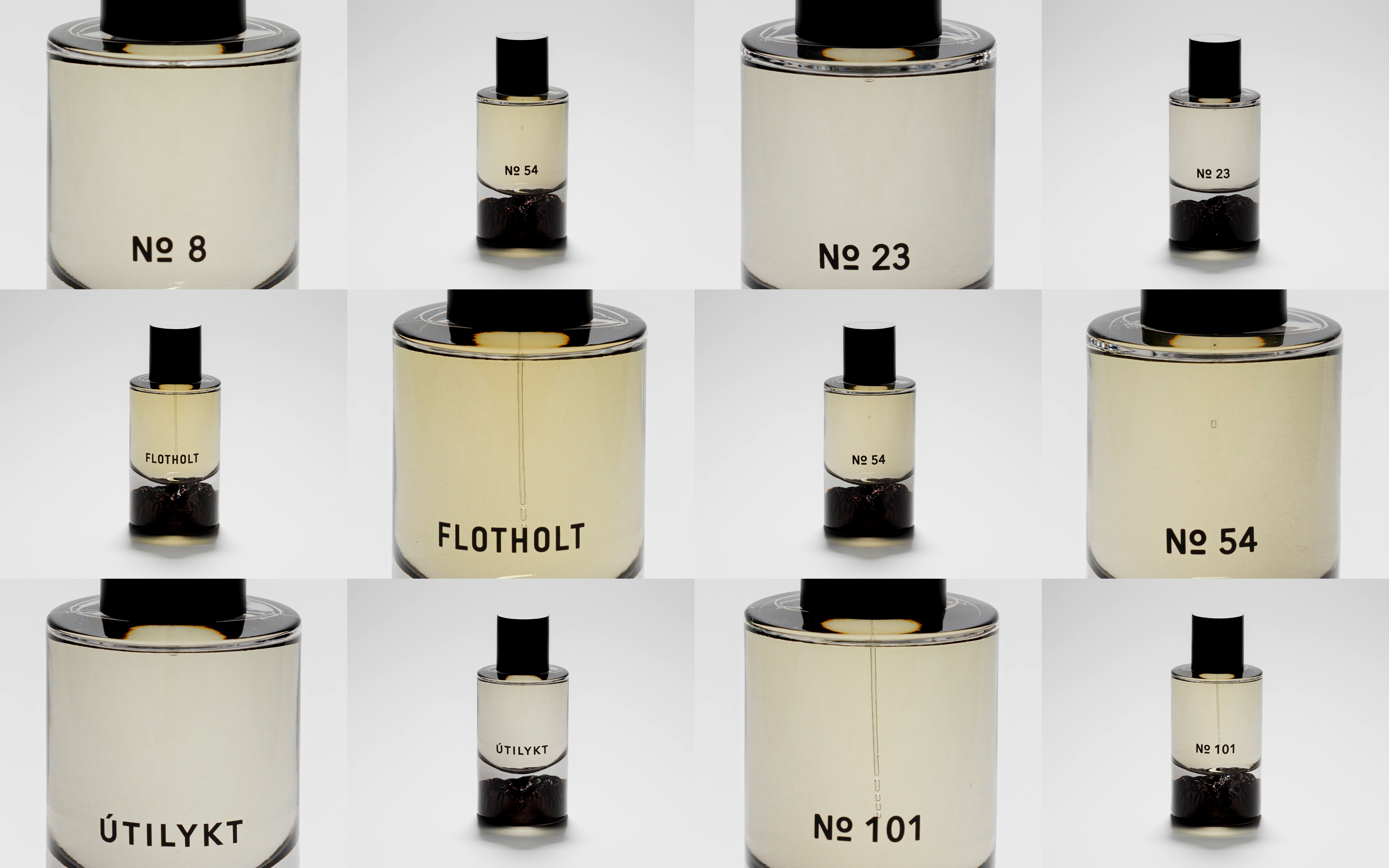 Fischersund New Handblown Glass Bottles grouped in a grid - All