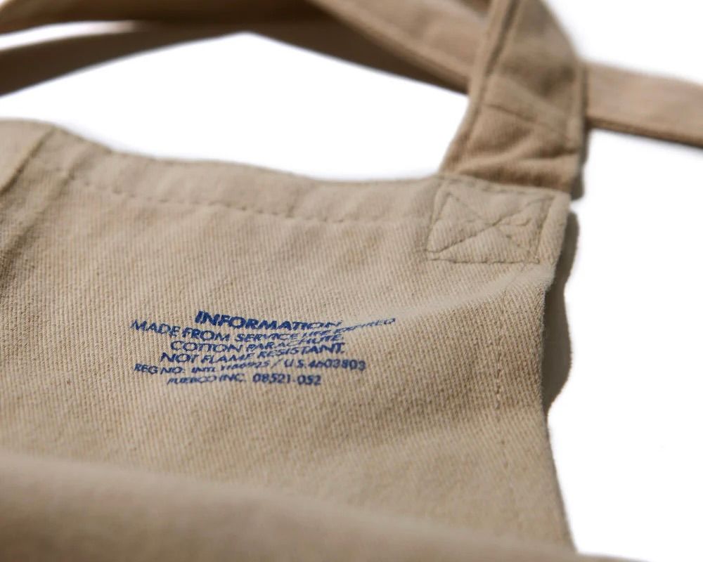 A close up detail of the Puebco cotton potters apron