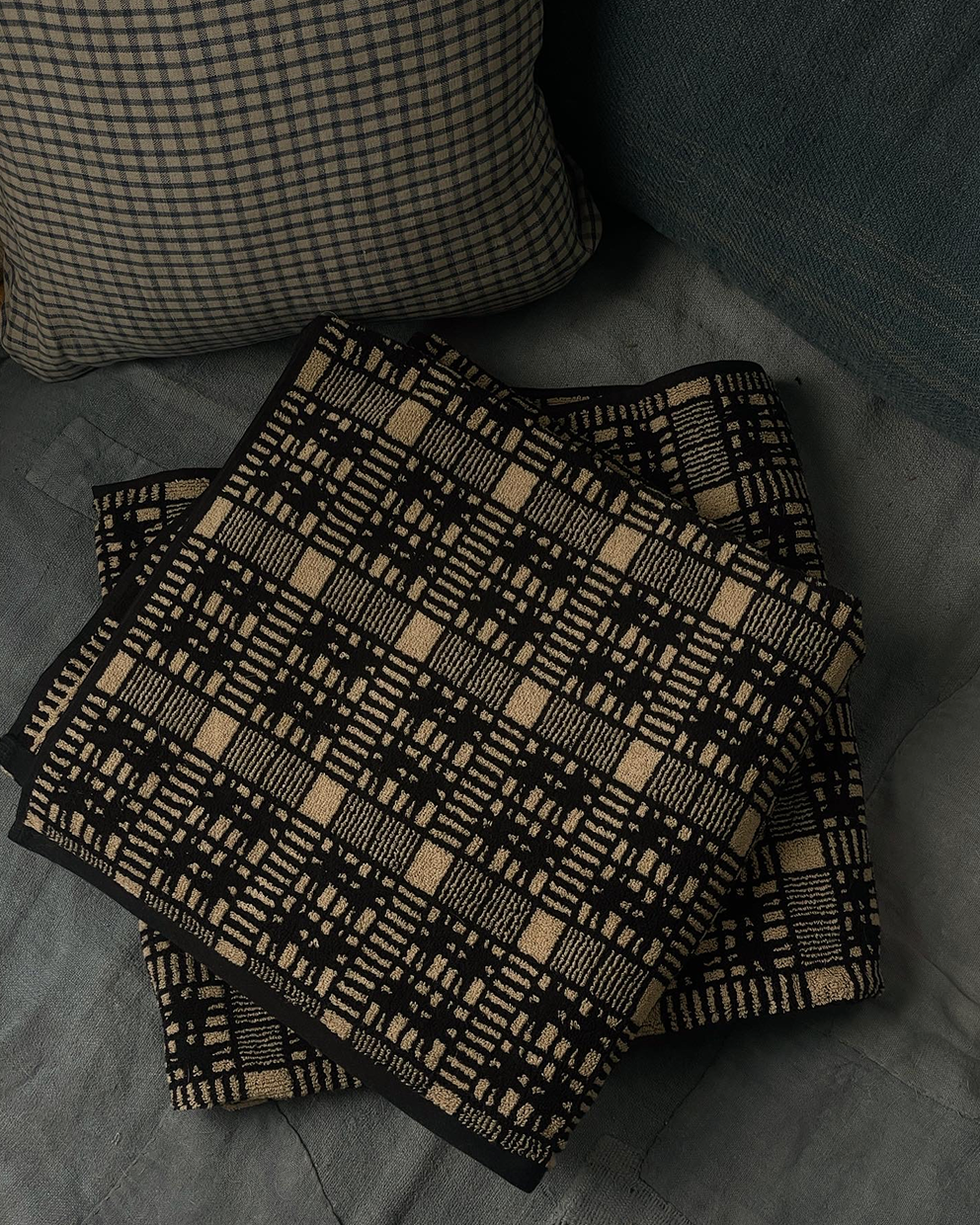 Autumn Sonata reimagines antique prints and textiles through archival research, creating heirloom-quality table linen and organic towelling. Available at Handcrafted Modern