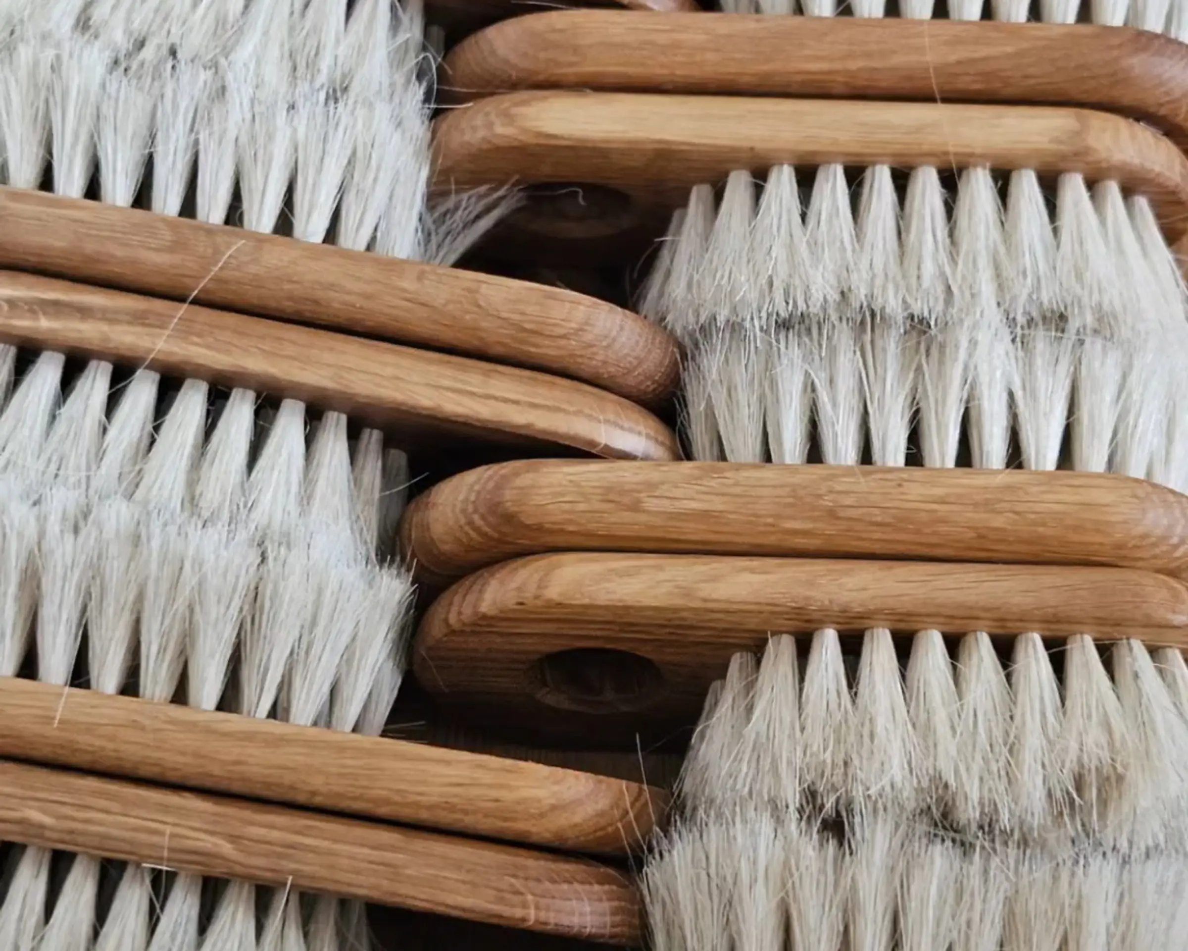 close up image of soft body brushes stacked together