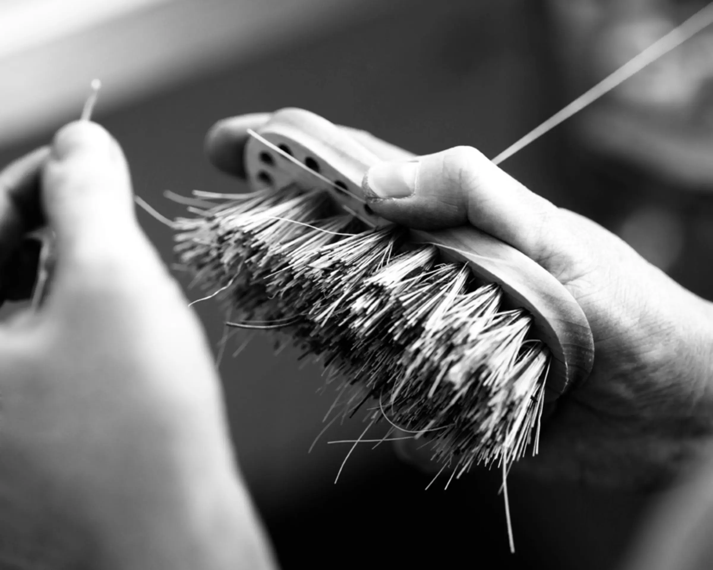 a close up image of a brush being made