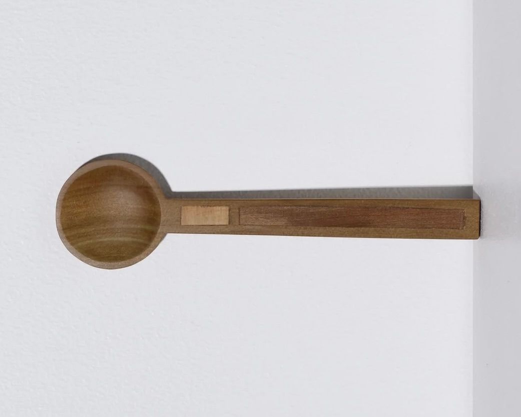 A hand carved inset spoon from Courtney Petleys 100 piece series hand made in Aotearoa, New Zealand