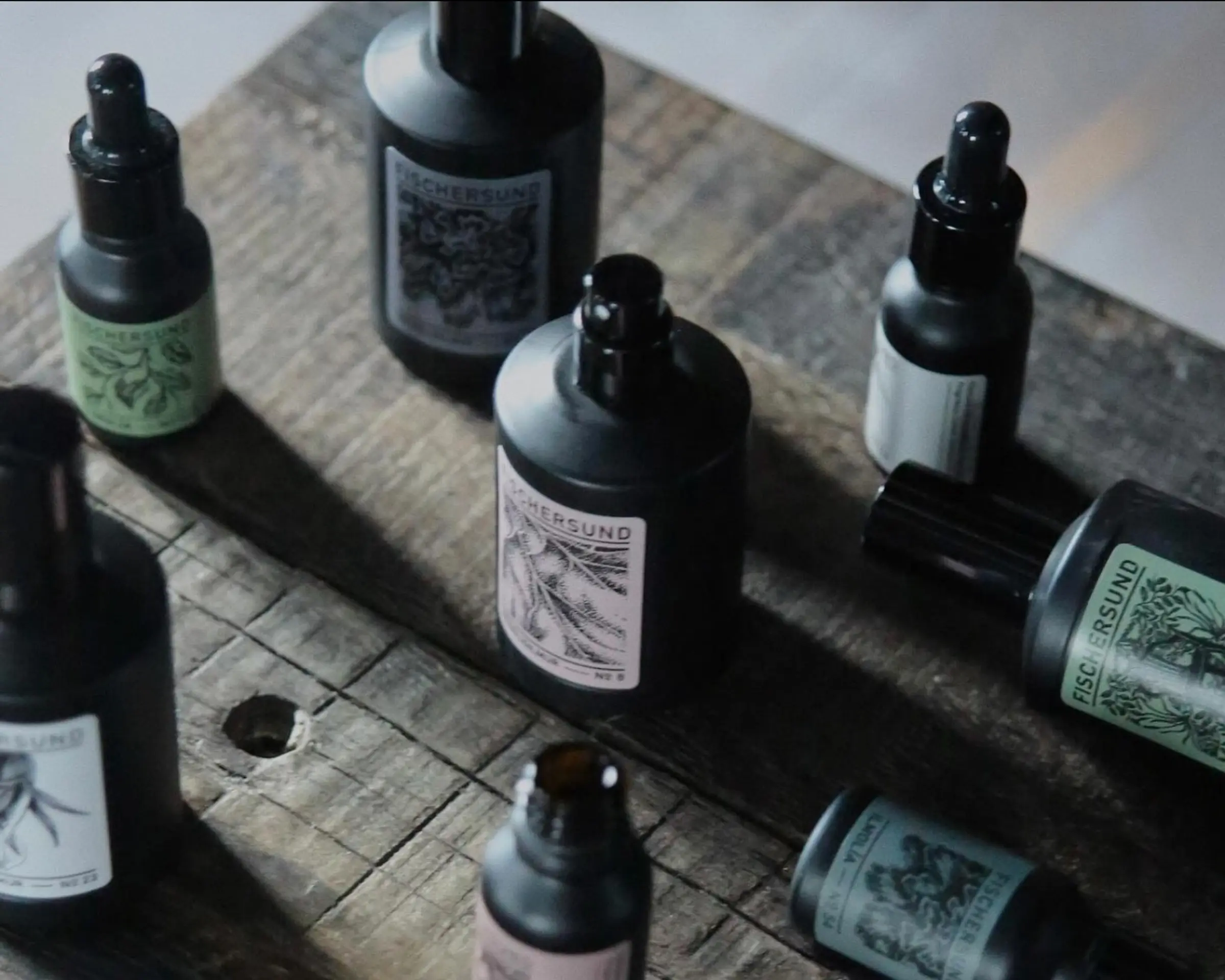 collection of room sprays and perfume oil from fischersund