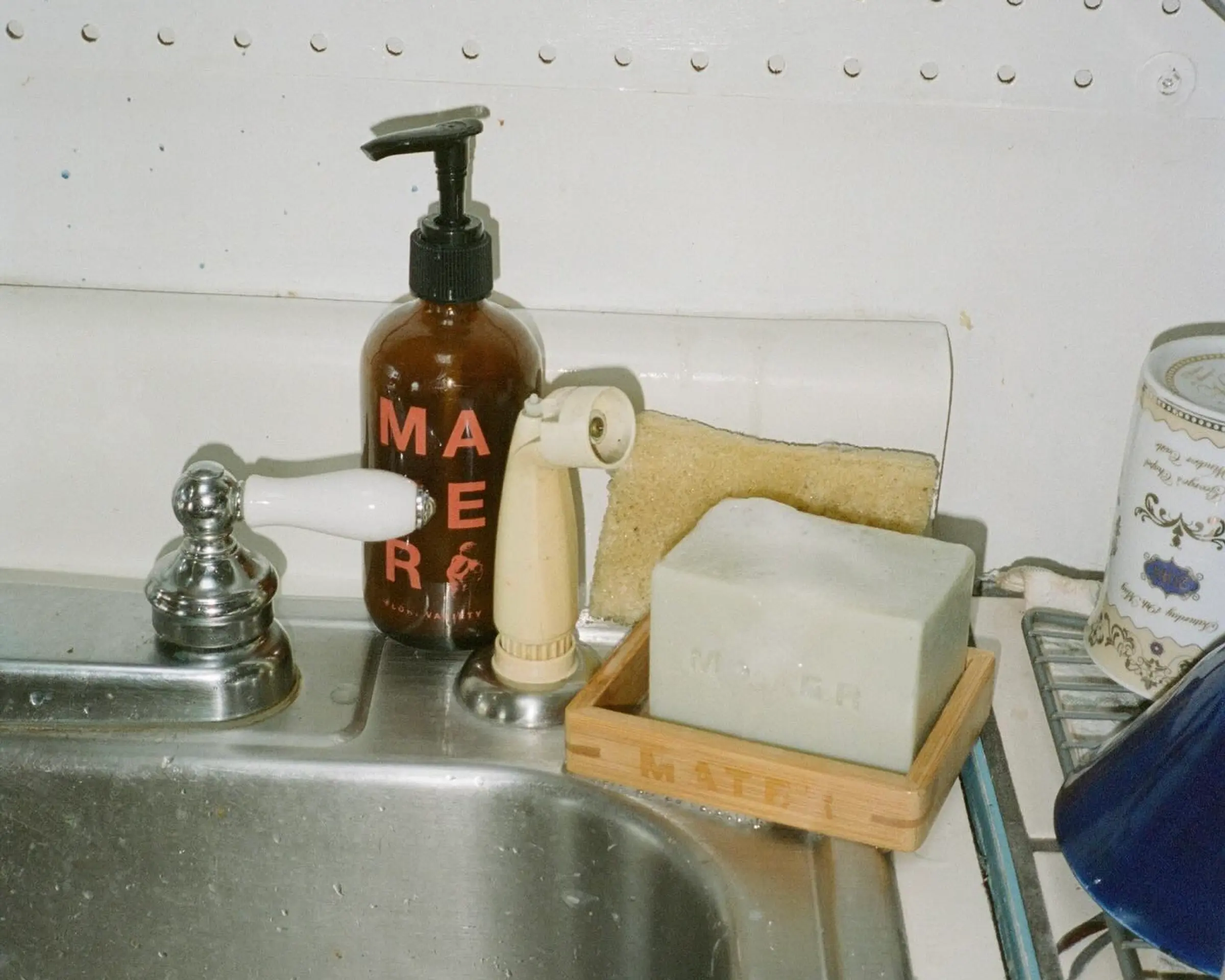 mater products on the side of a sink