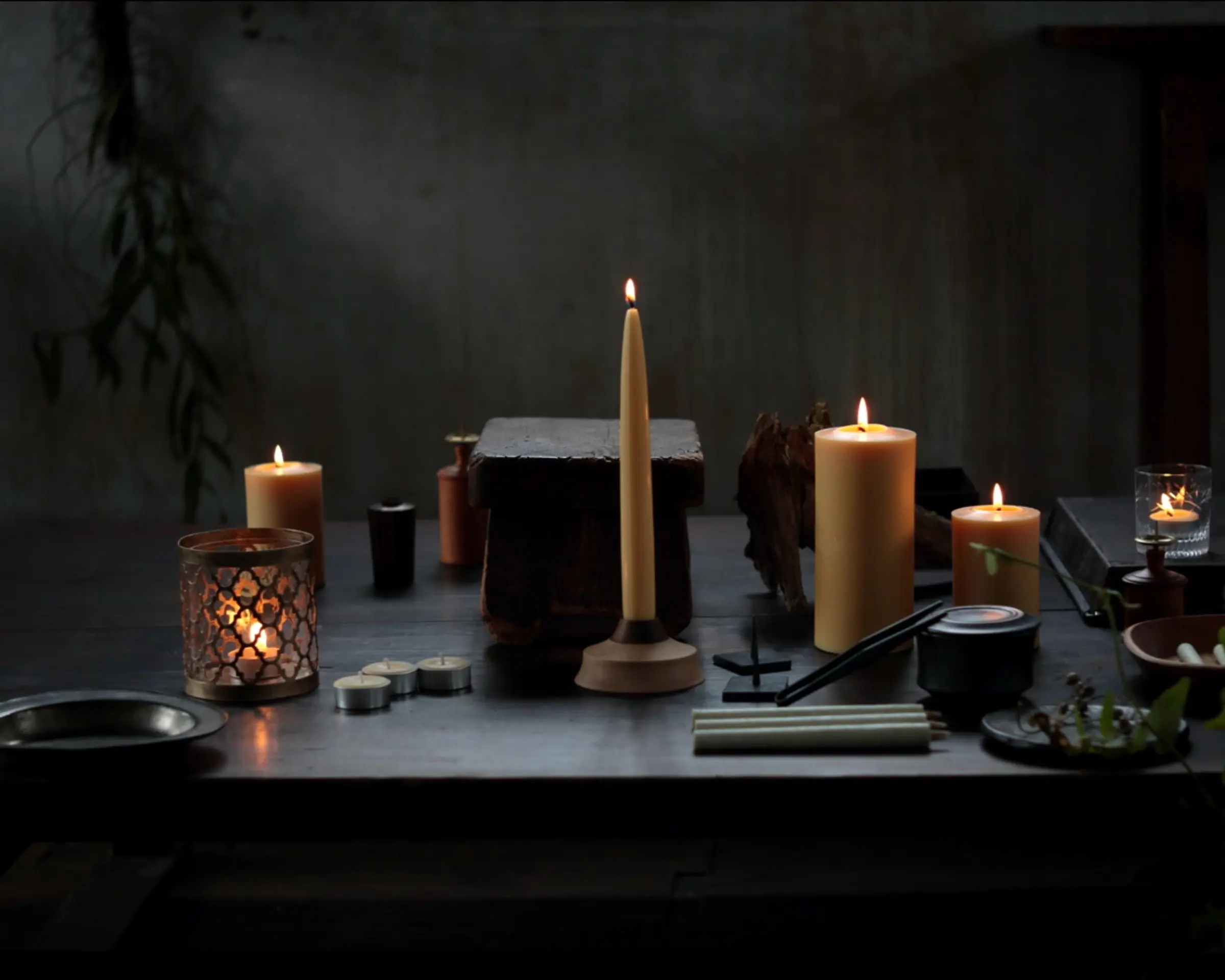 A collection of Daiyo candles on a table
