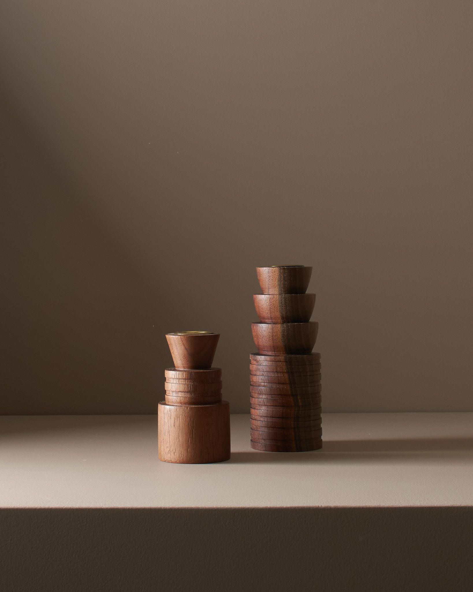 walnut candle holders