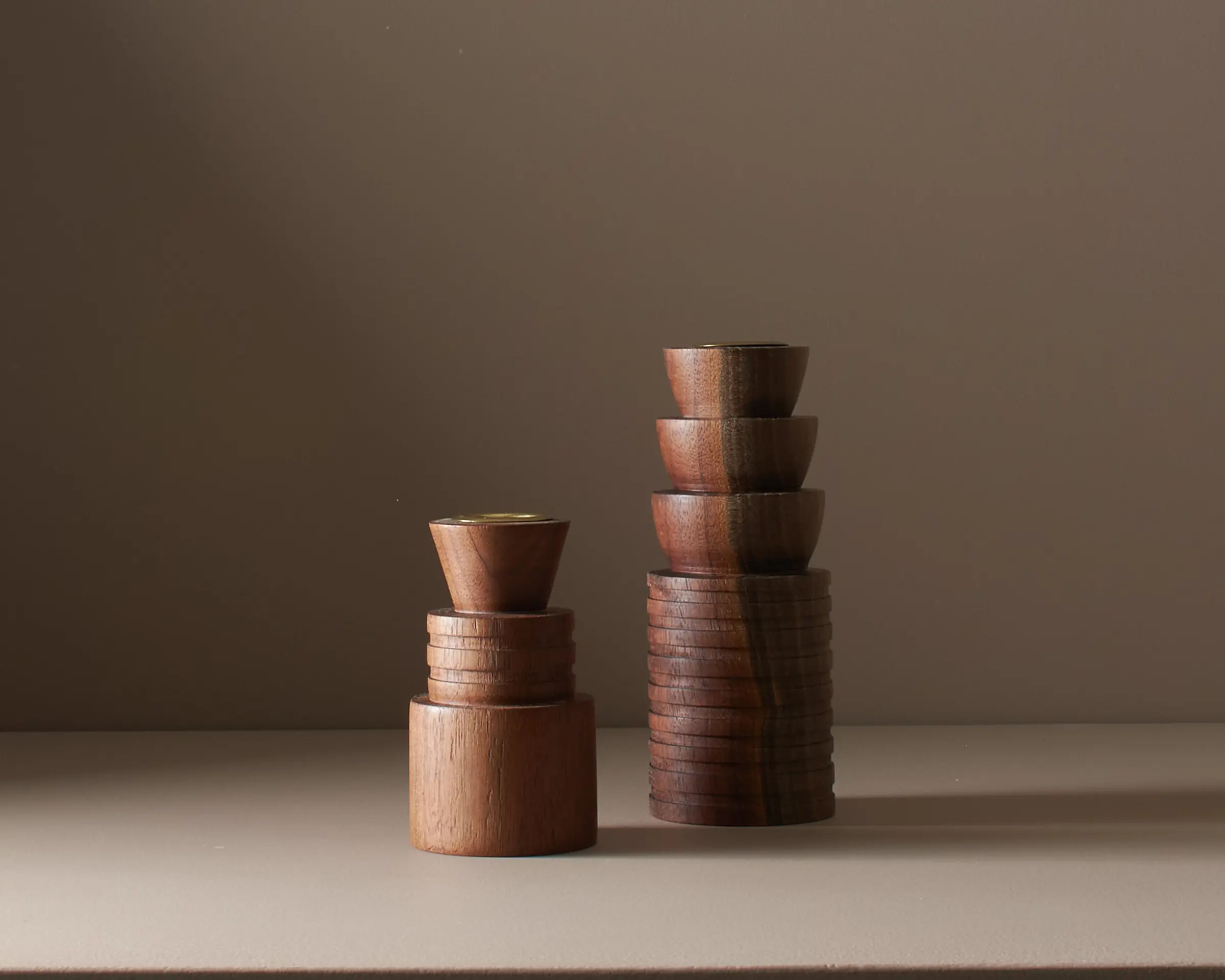 walnut candle holders