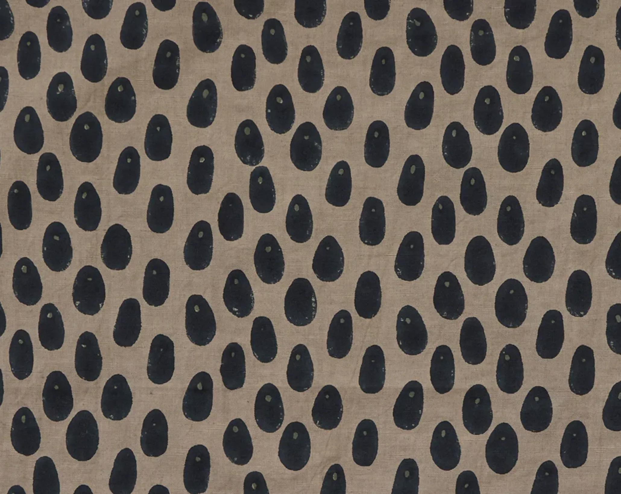 a close up of the oracle napkin detail, in grey and deep blue from Studio ford