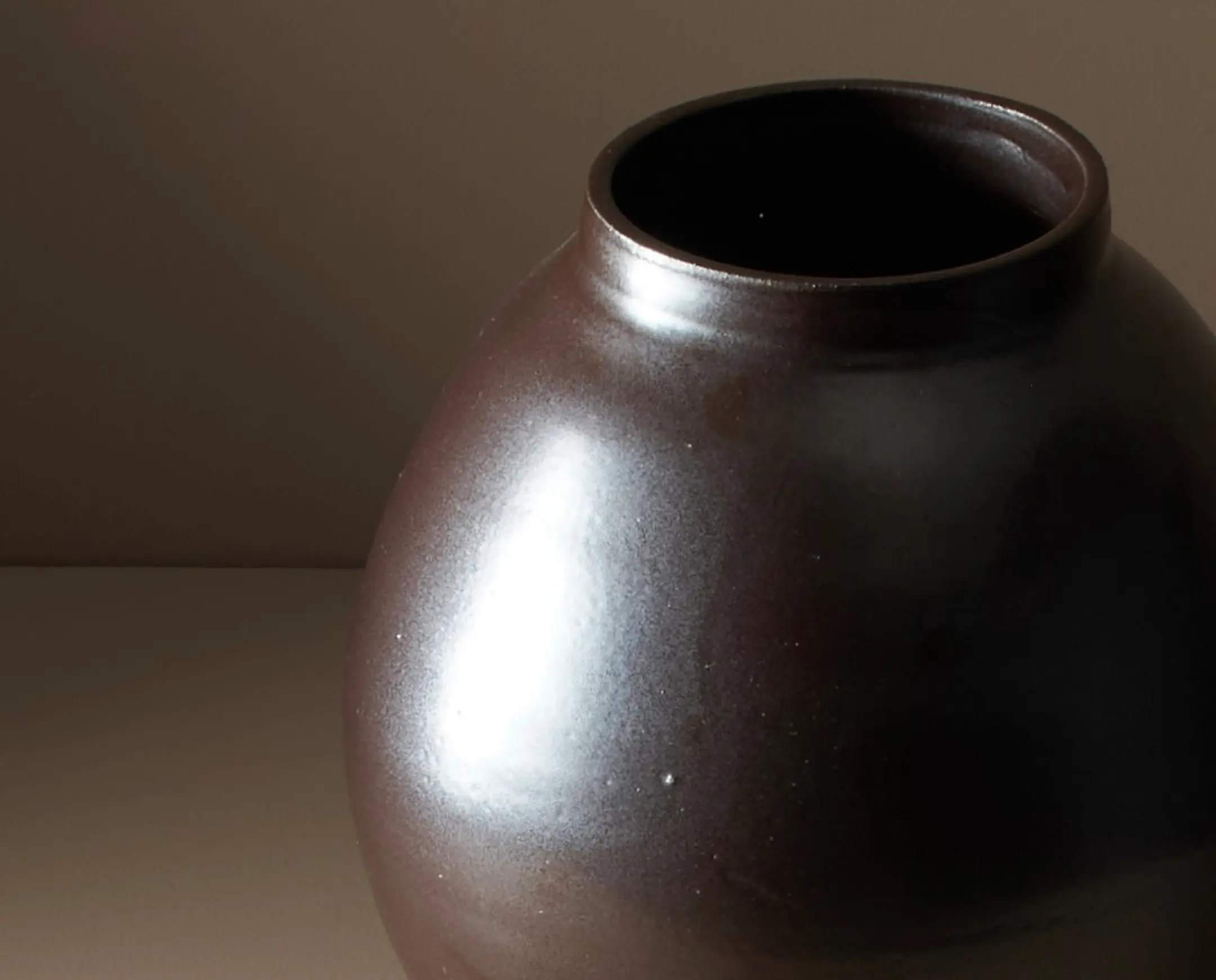 detail shot of hand thrown vase