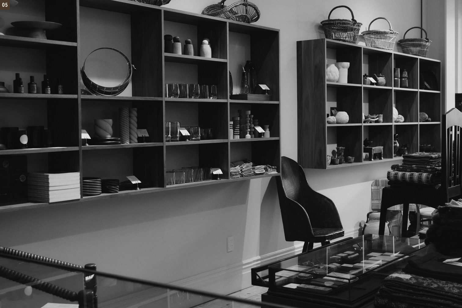Handcrafted Modern store interior shelving