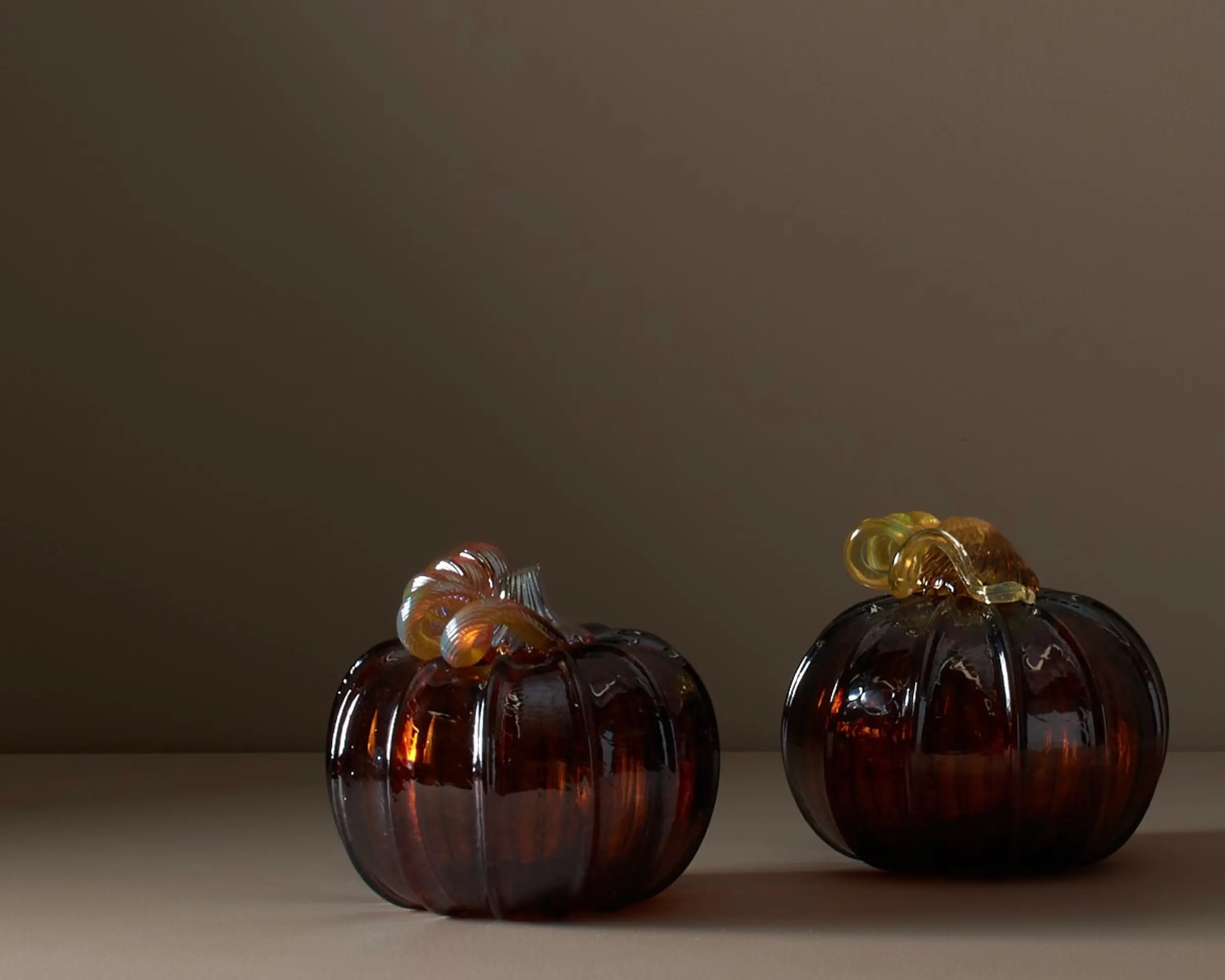 amber glass pumpkins