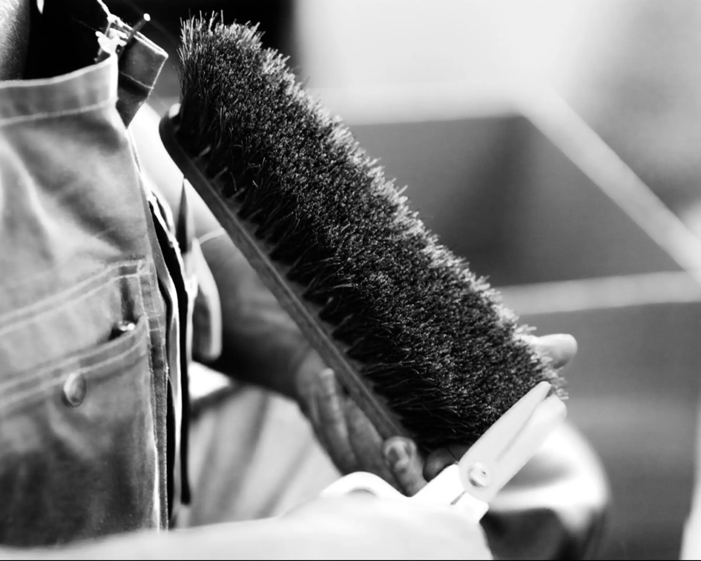 a close up of a brush being made
