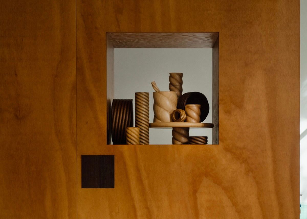 Oros torsade collection pieces on a pocket shelf