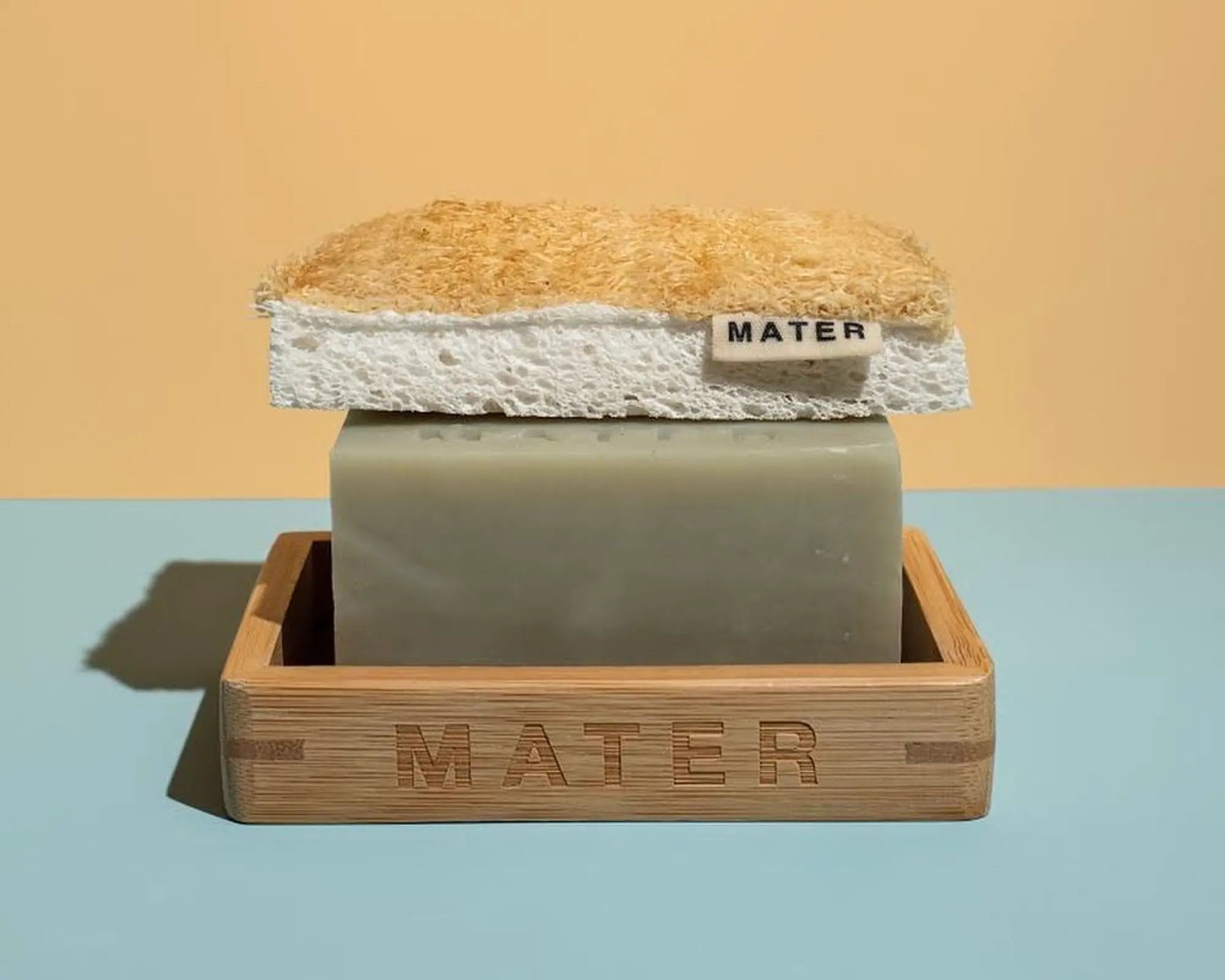 mater cellulose loofah spong ontpop of the solid dish cleaner