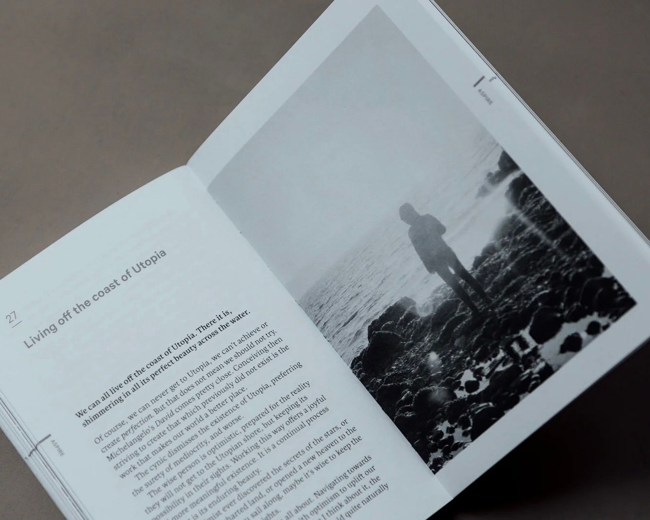 inside the pages of Do Design, open book on a tabletop