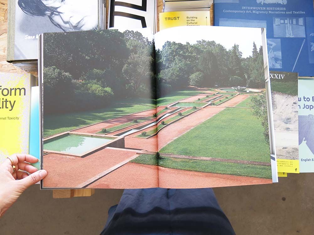 An image of the gardens inside of Casa de Serralves book
