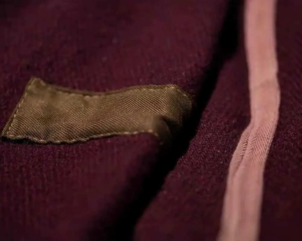 a close up of the detail of the vintage wool garment bags from Puebco