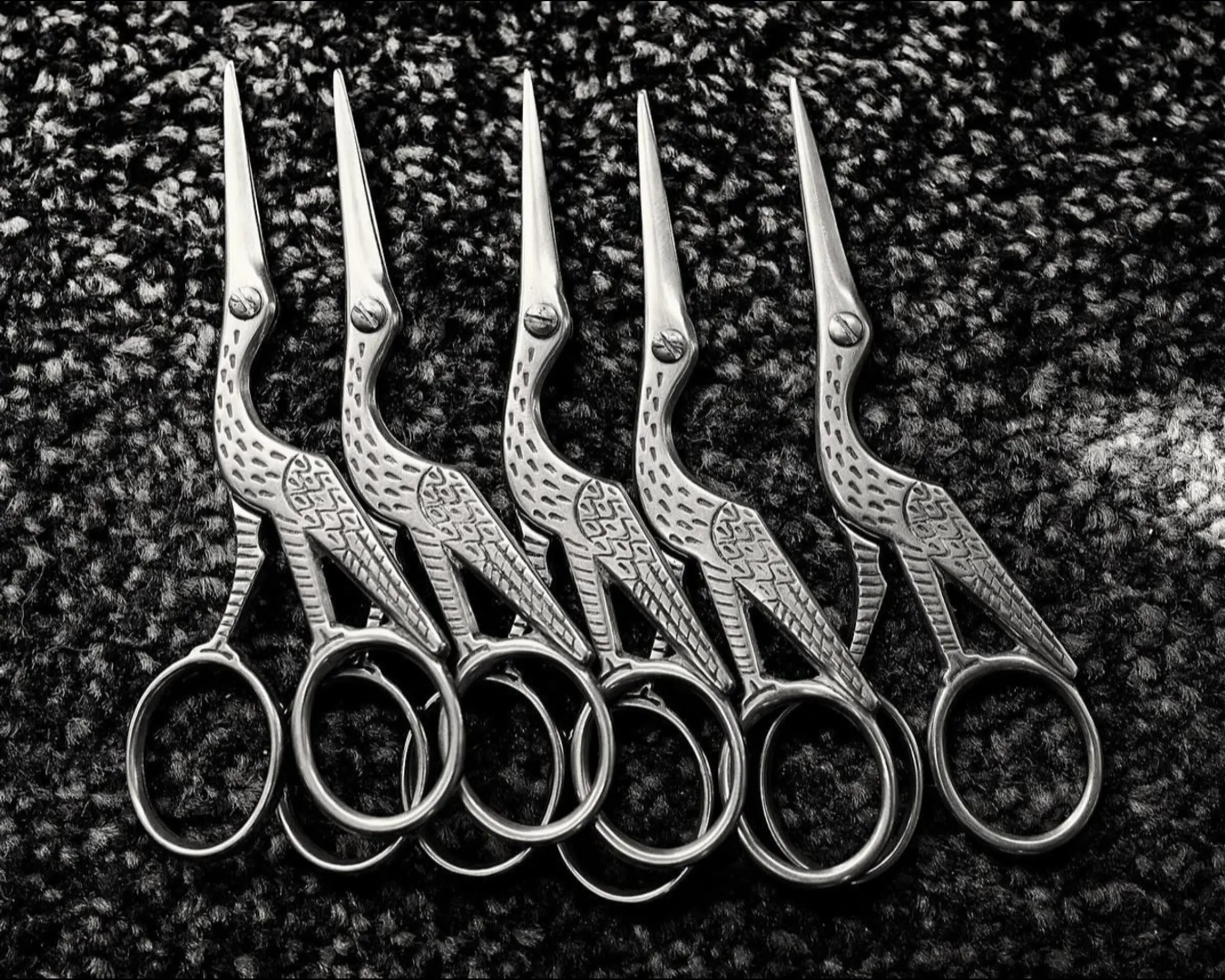 Ernest Wright stork scissors lined up