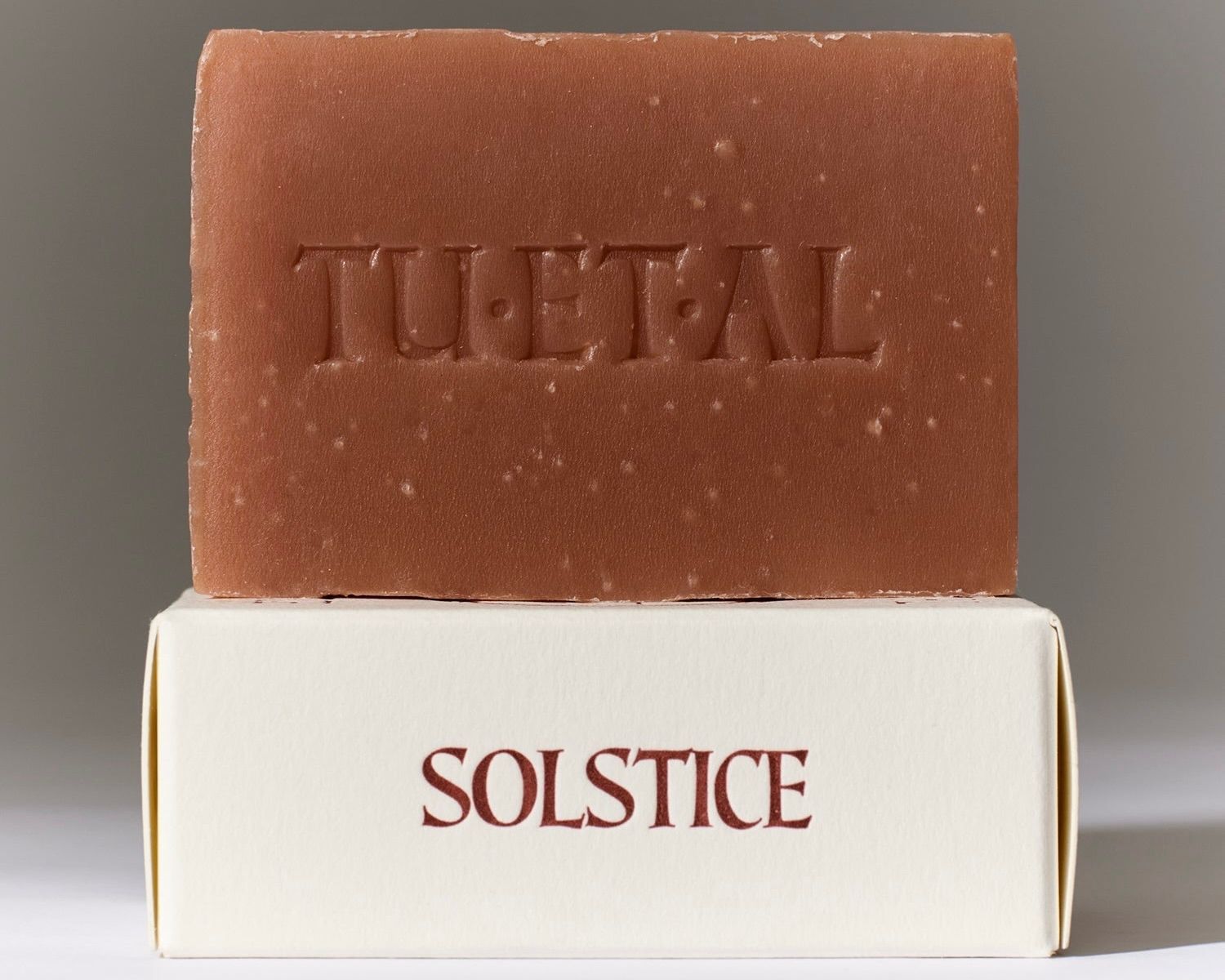 Tuétal Solstice cold process bar soap handcrafted with French red clay and botanical essential oils.