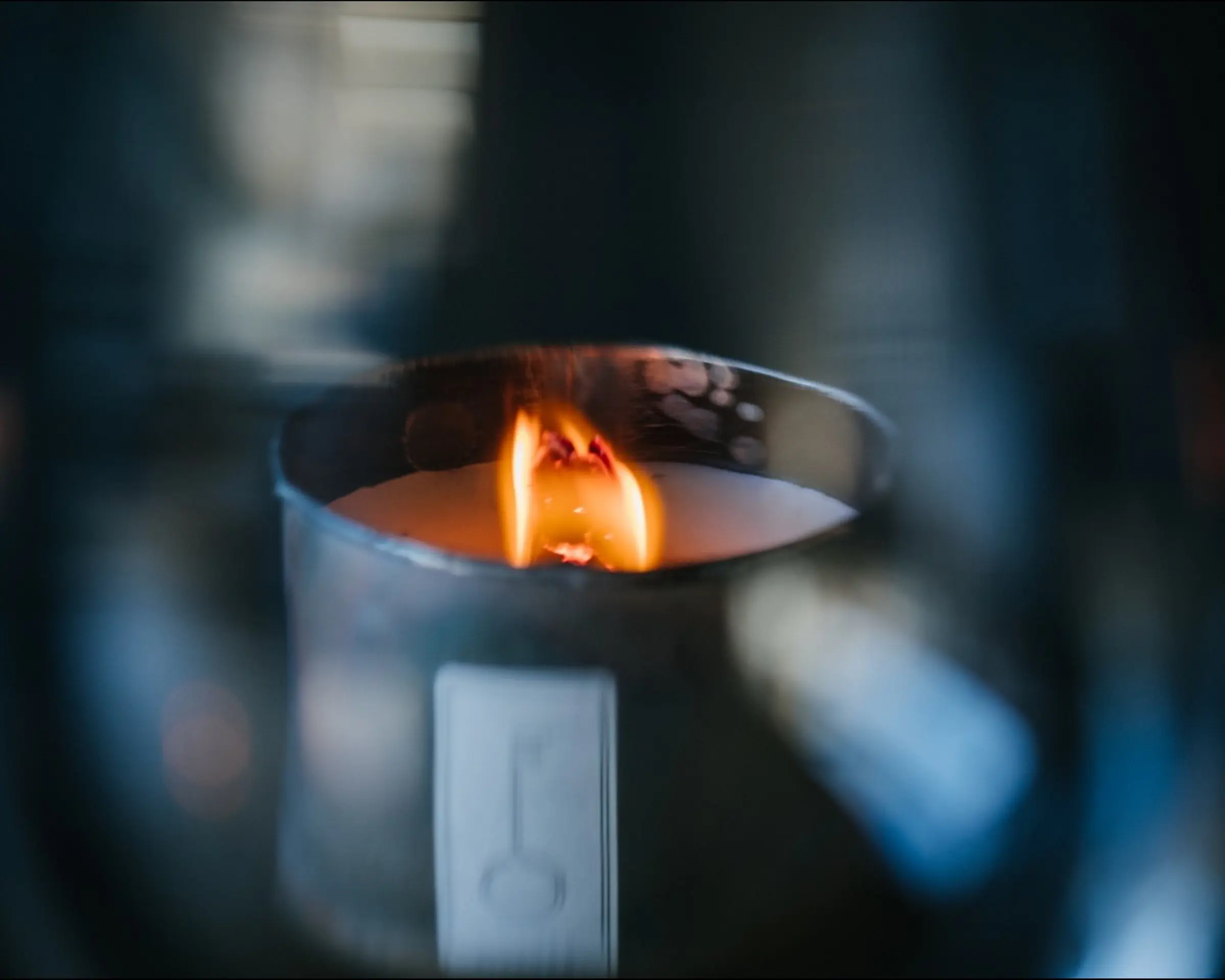 close up of a candle flame burning