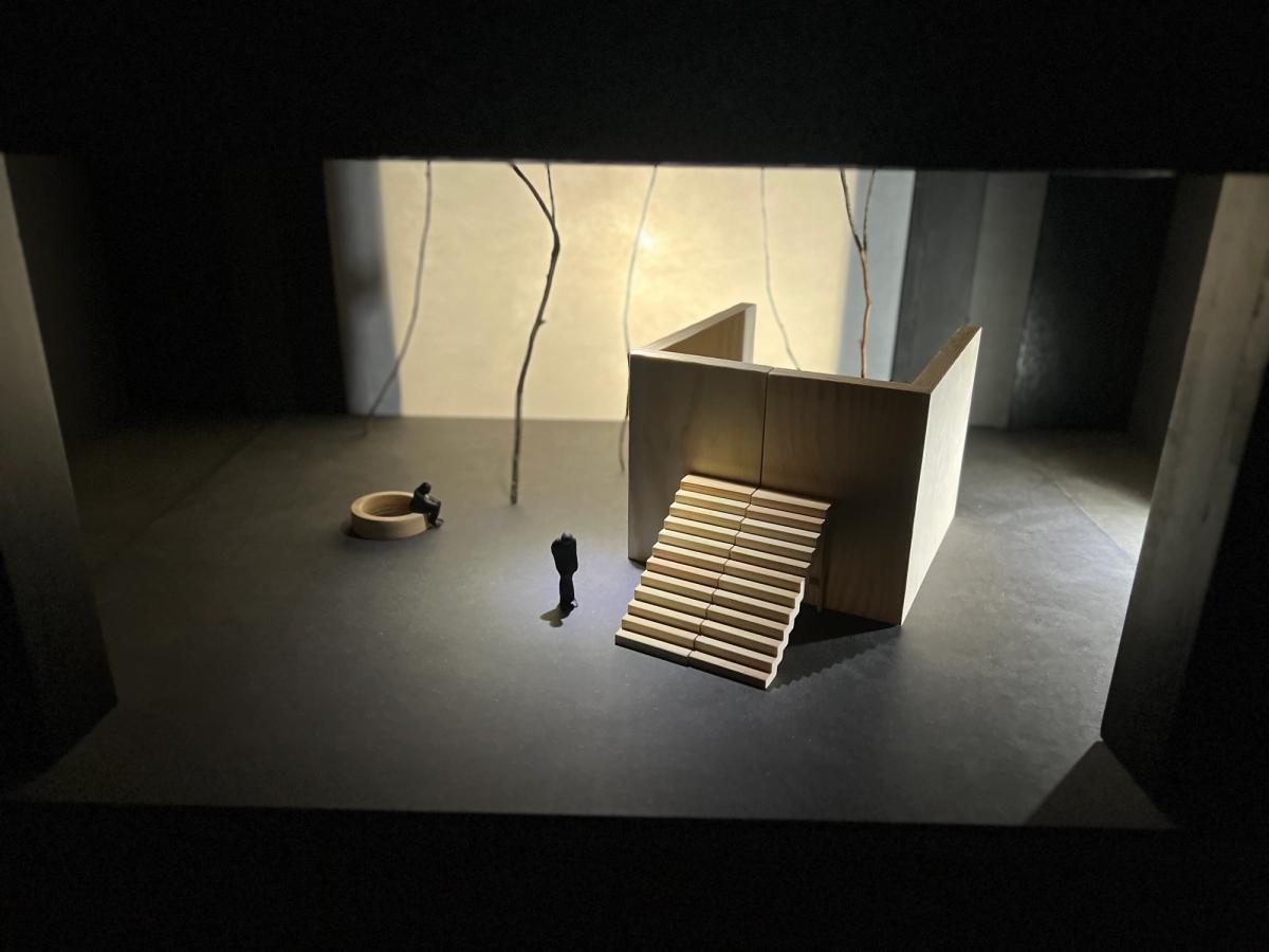 Model of Åsmund Færavaags’s wooden stage design.