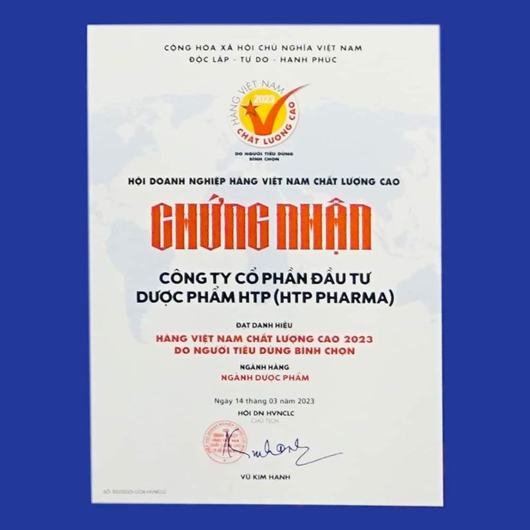 HTP Pharma tự hào hơn 10 năm đạt danh hiệu hàng Việt Nam chất lượng cao