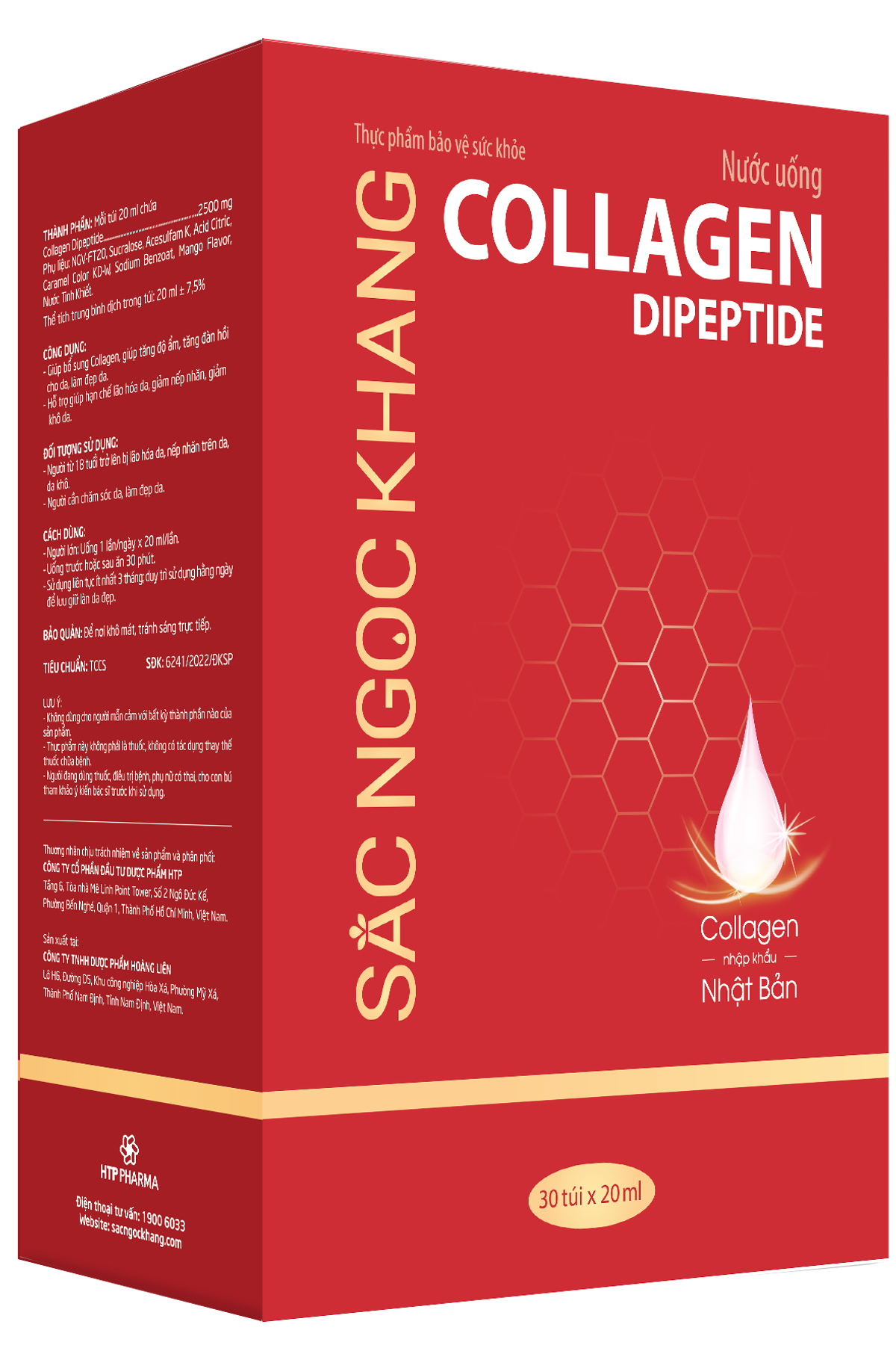 Nước Uống Collagen Dipeptide Sắc Ngọc Khang 30 túi