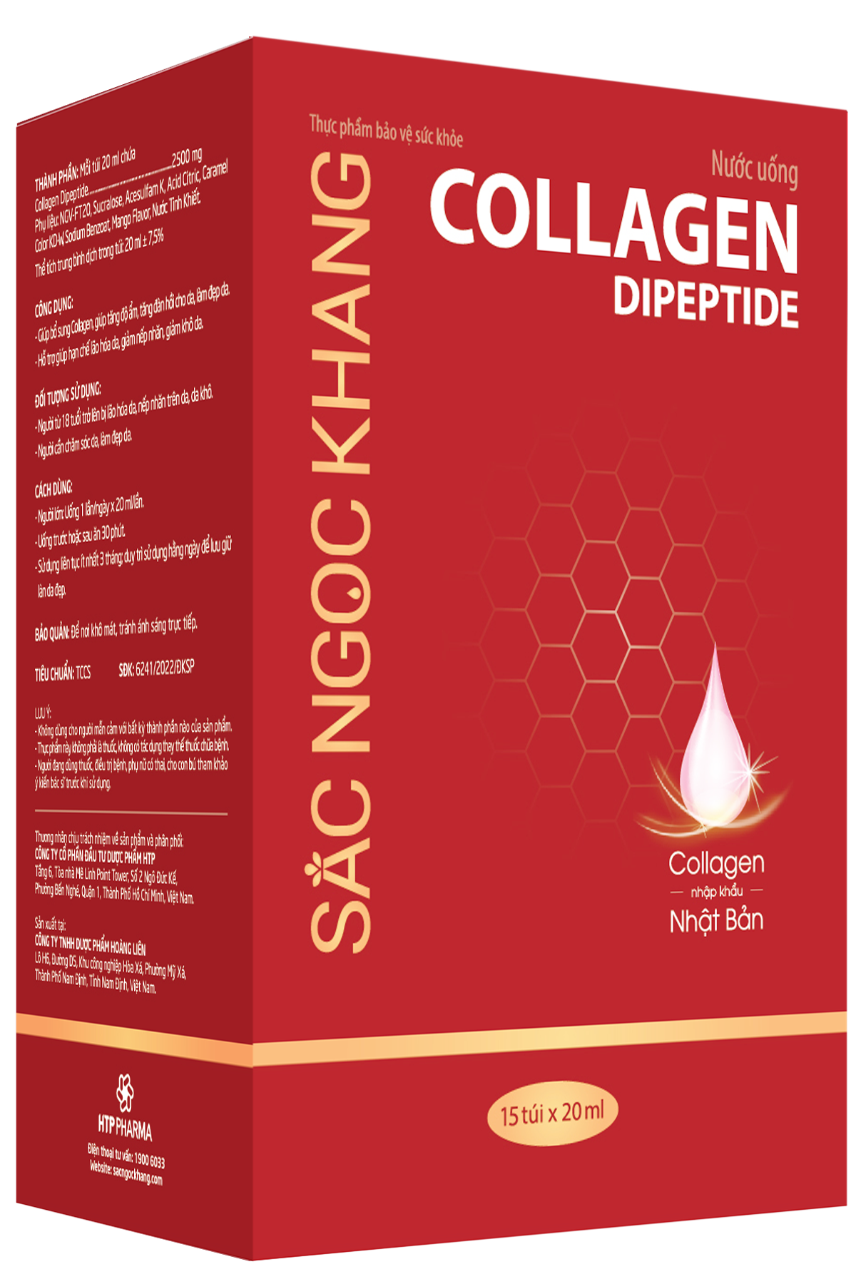 Nước Uống Collagen Dipeptide Sắc Ngọc Khang 15 túi