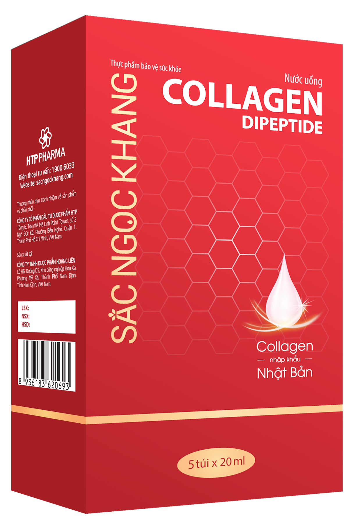 Nước Uống Collagen Dipeptide Sắc Ngọc Khang 5 túi