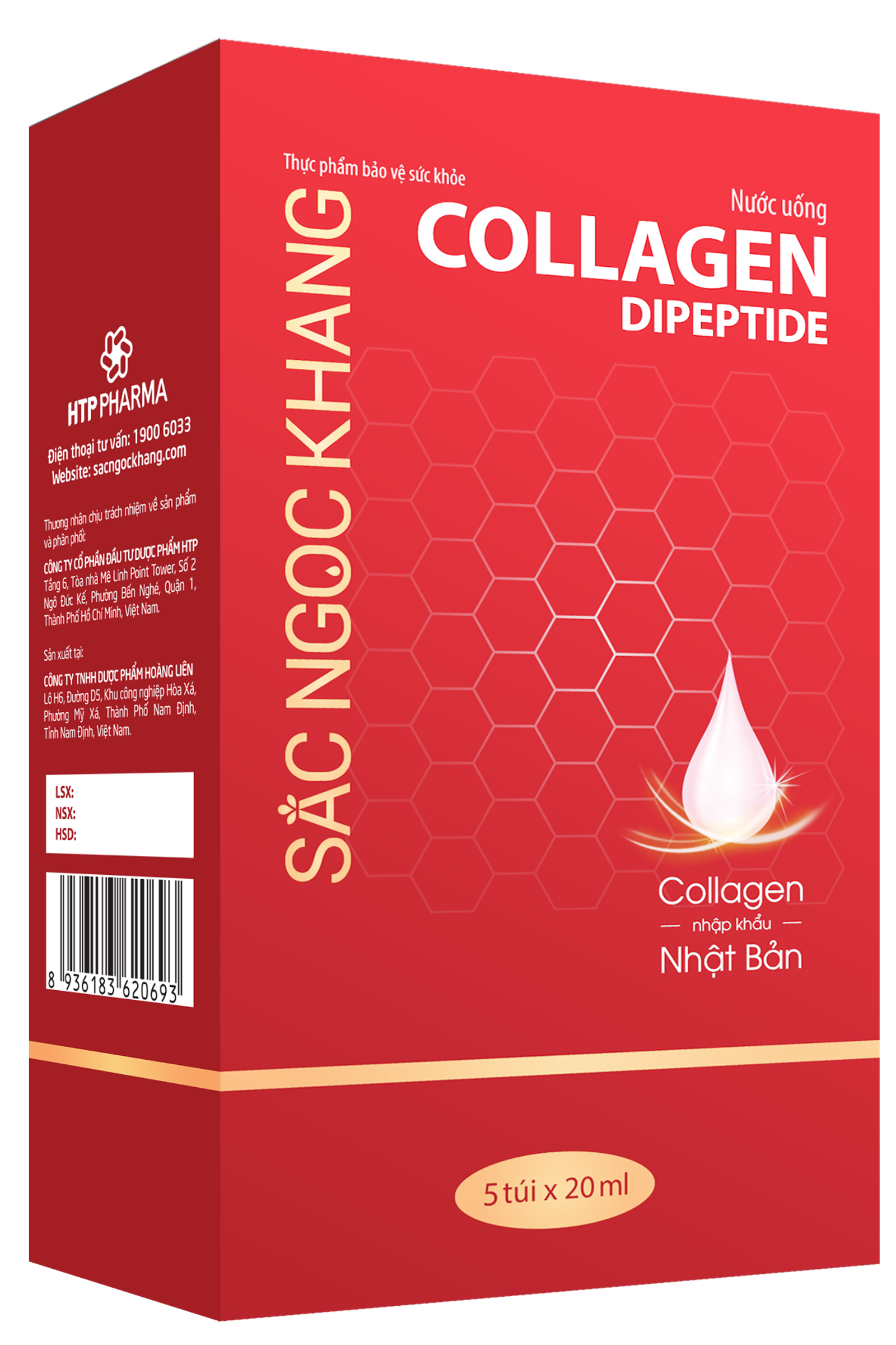 Nước Uống Collagen Dipeptide Sắc Ngọc Khang 5 túi