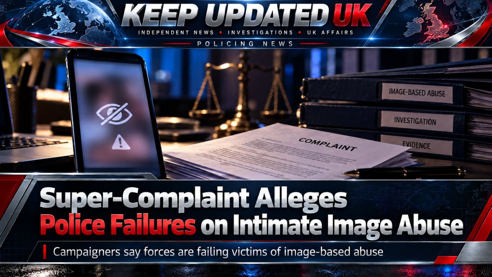 Illustration of a smartphone with a privacy symbol representing reports of non-consensual intimate image abuse.