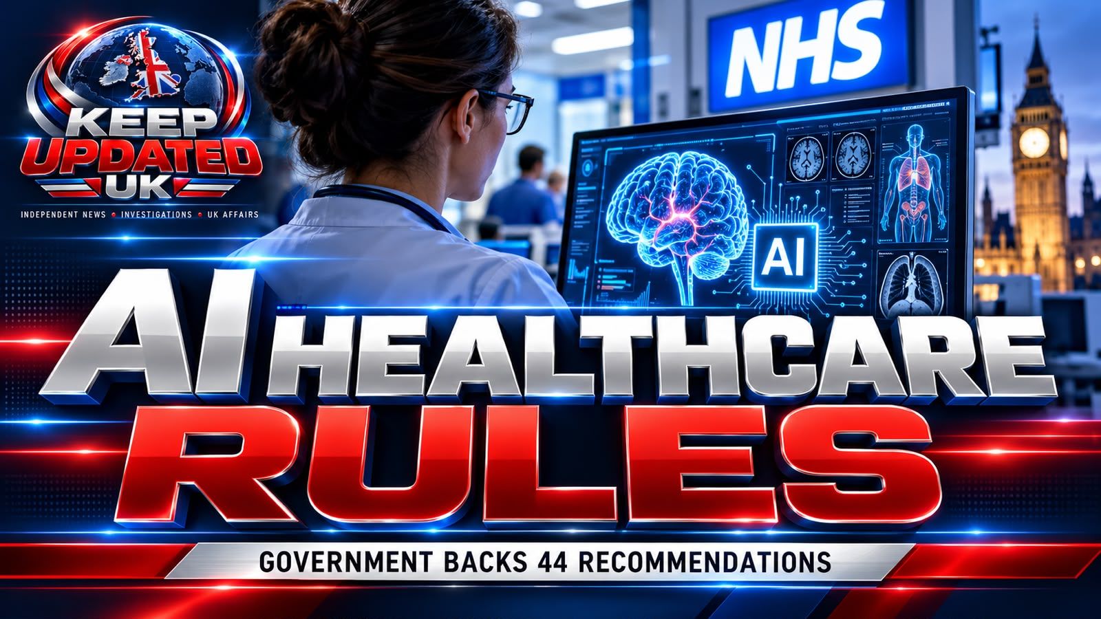 Illustrative clinician using a digital health technology screen