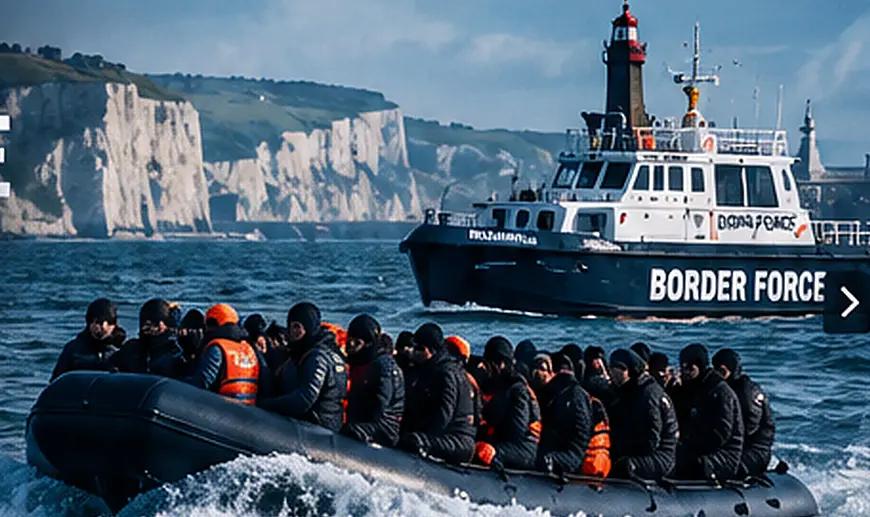 Illustration: a vessel and white cliffs