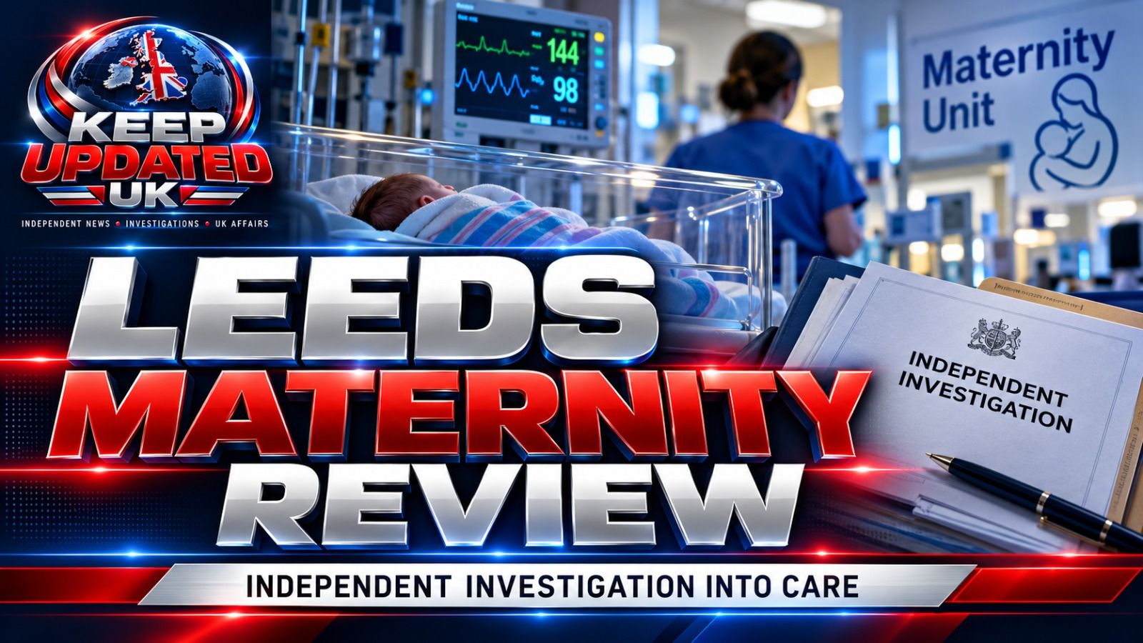 Illustrative maternity ward corridor for coverage of the Leeds independent review
