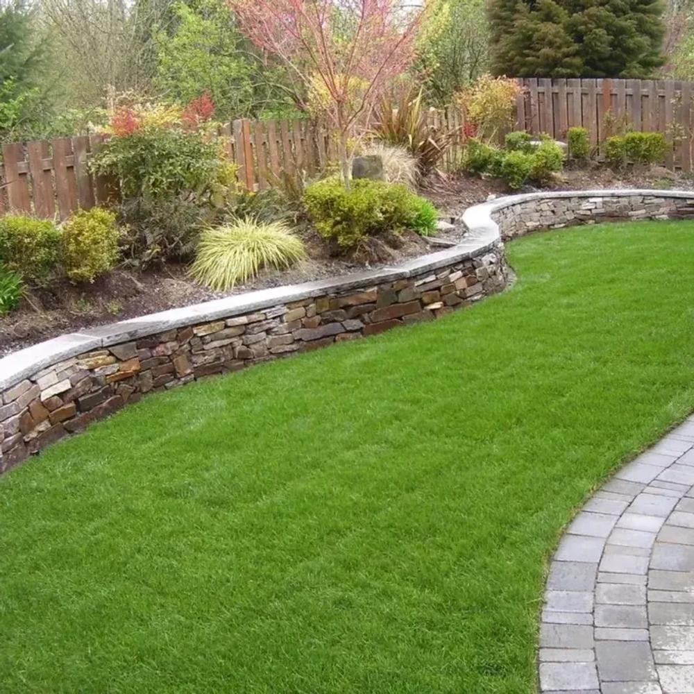 Fresh plantings in a newly landscaped bed