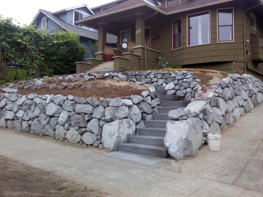 Retaining Rock Wall