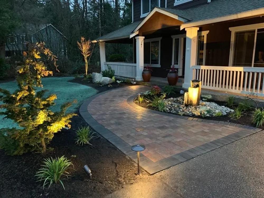 Walkway alongside water feature
