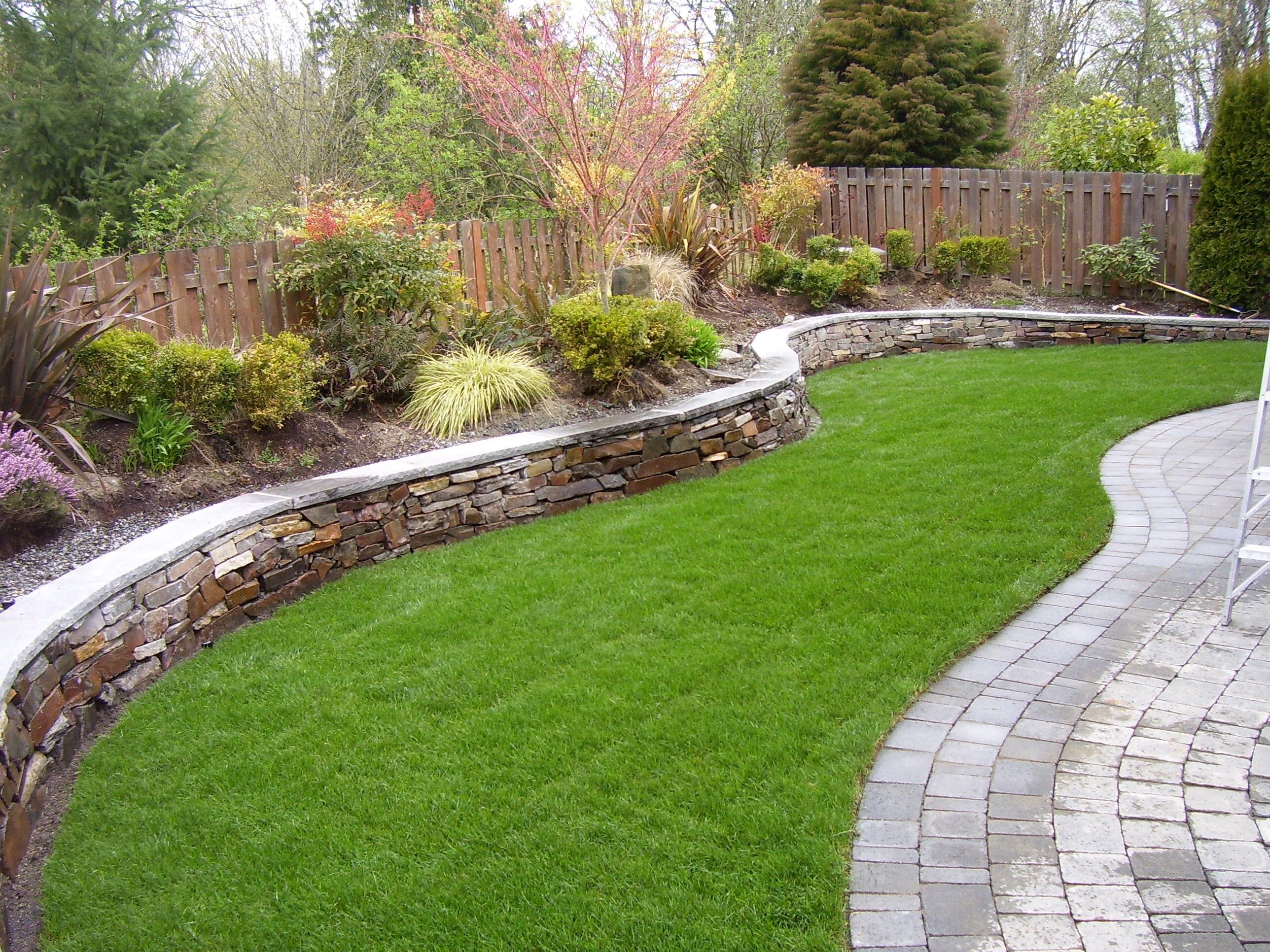 Plant beds and lawn