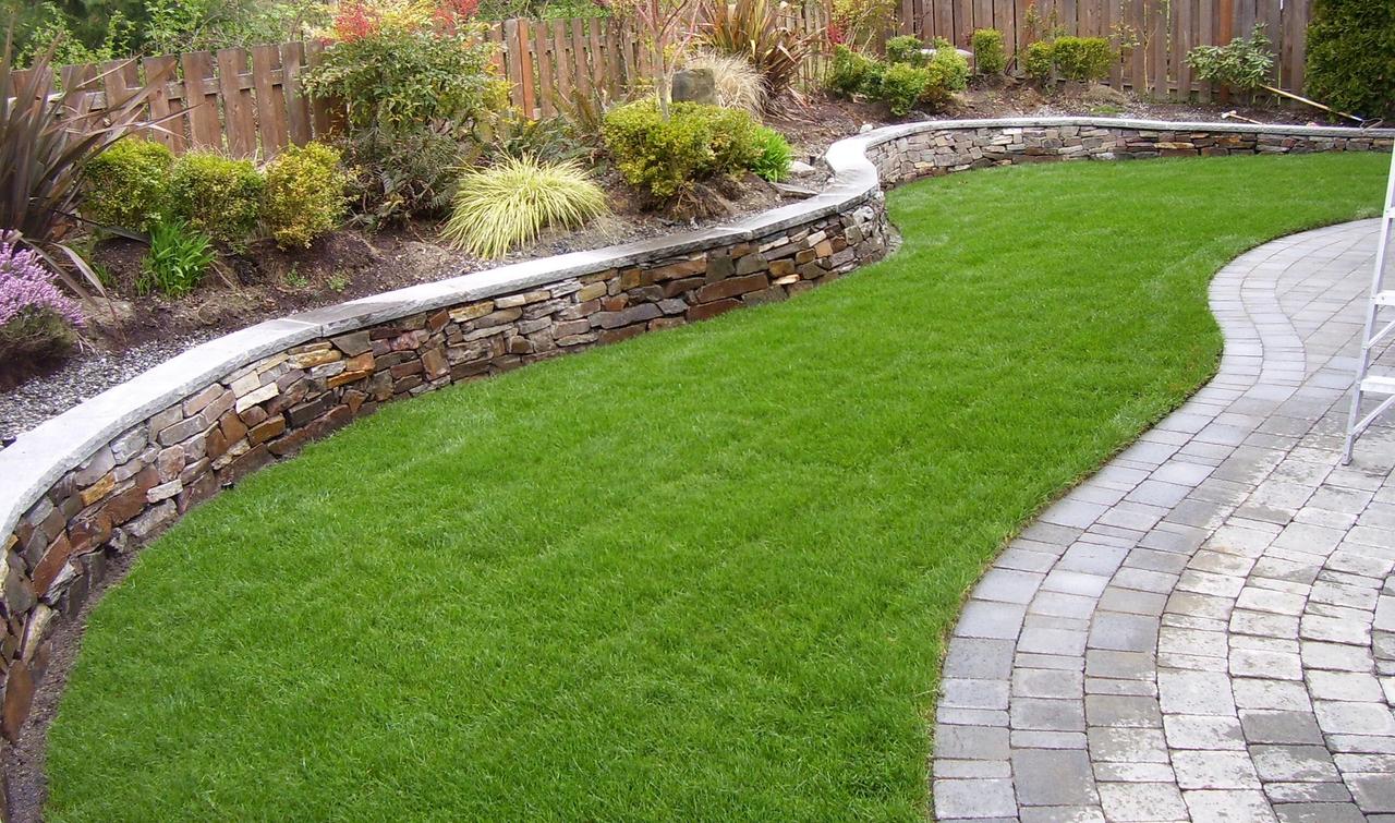 Plant beds and lawn