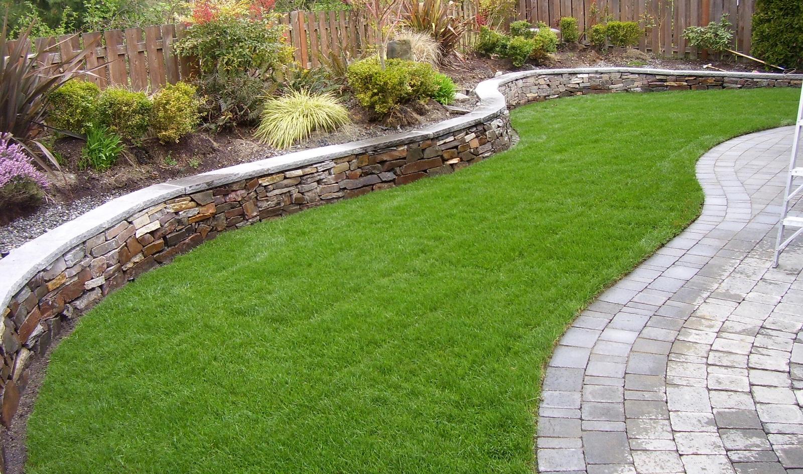 Plant beds and lawn