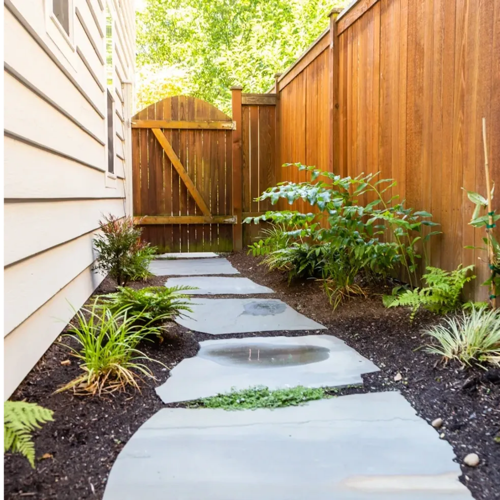 Flagstone walkway with natural edges