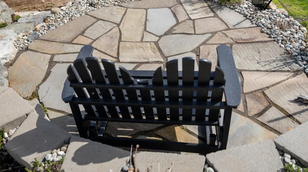 Paver patio with seating area