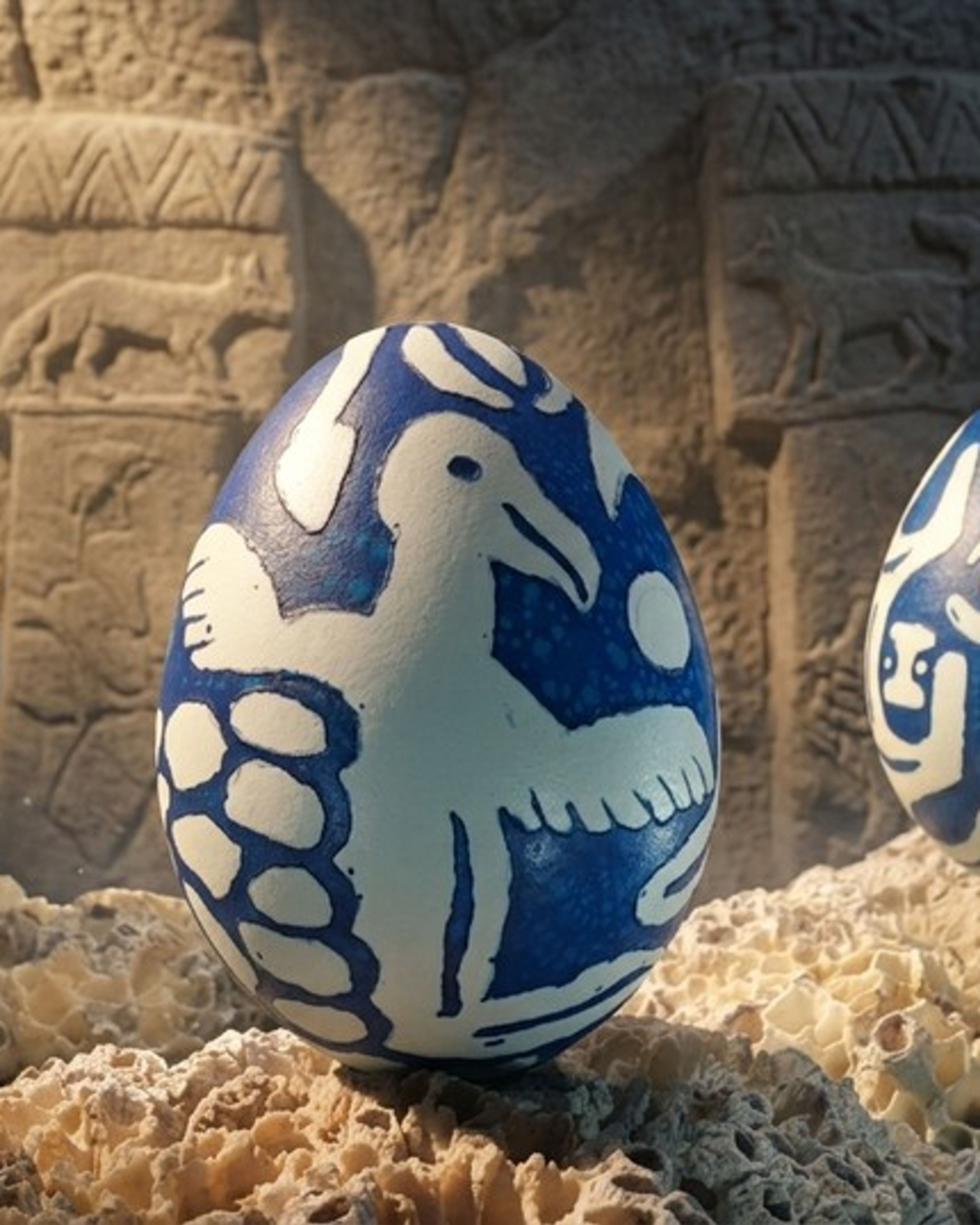 Mavi hayvan figürlü, Göbeklitepe motifli yumurtalar