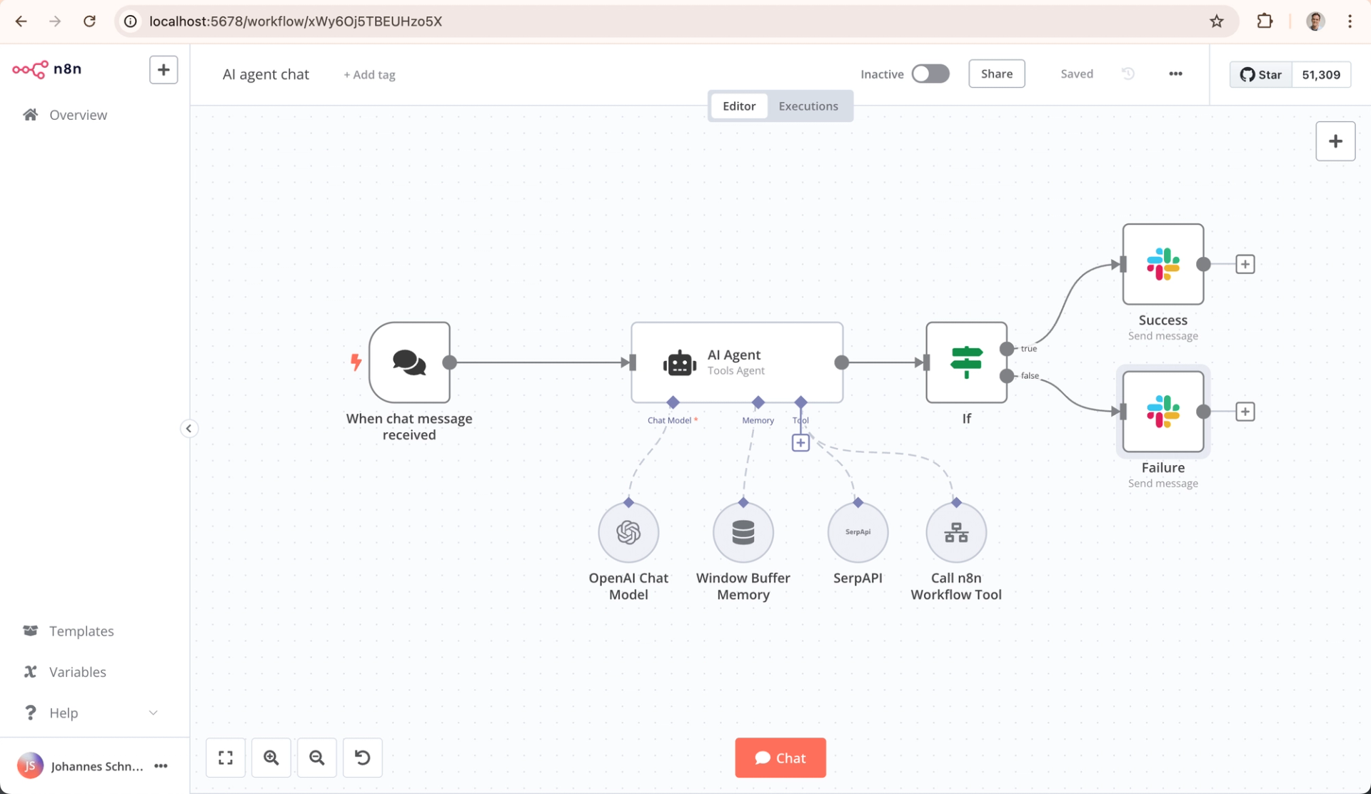 Another node-based workflow editor. Every connection, every condition, every output must be wired by hand.