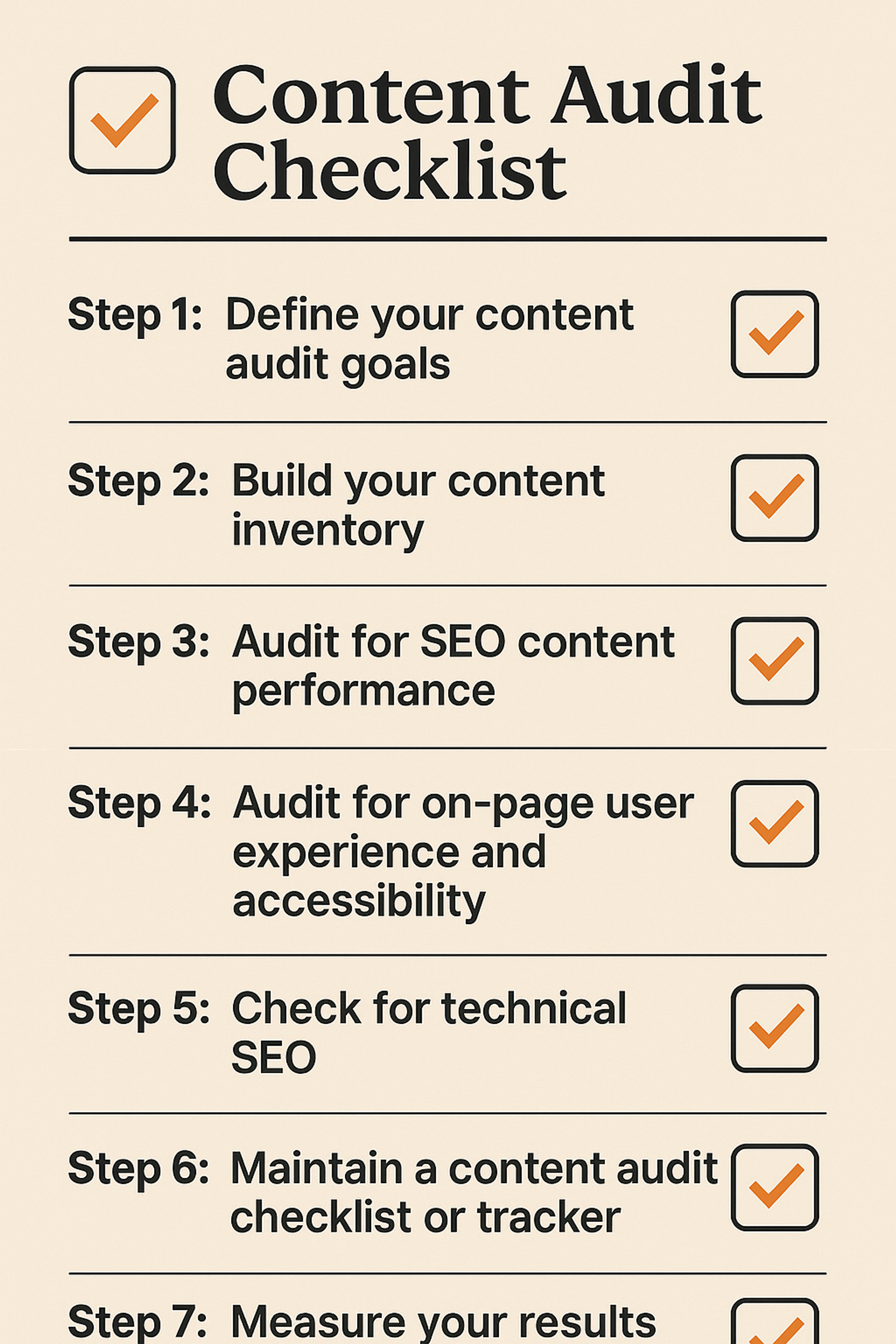 Content audit checklist