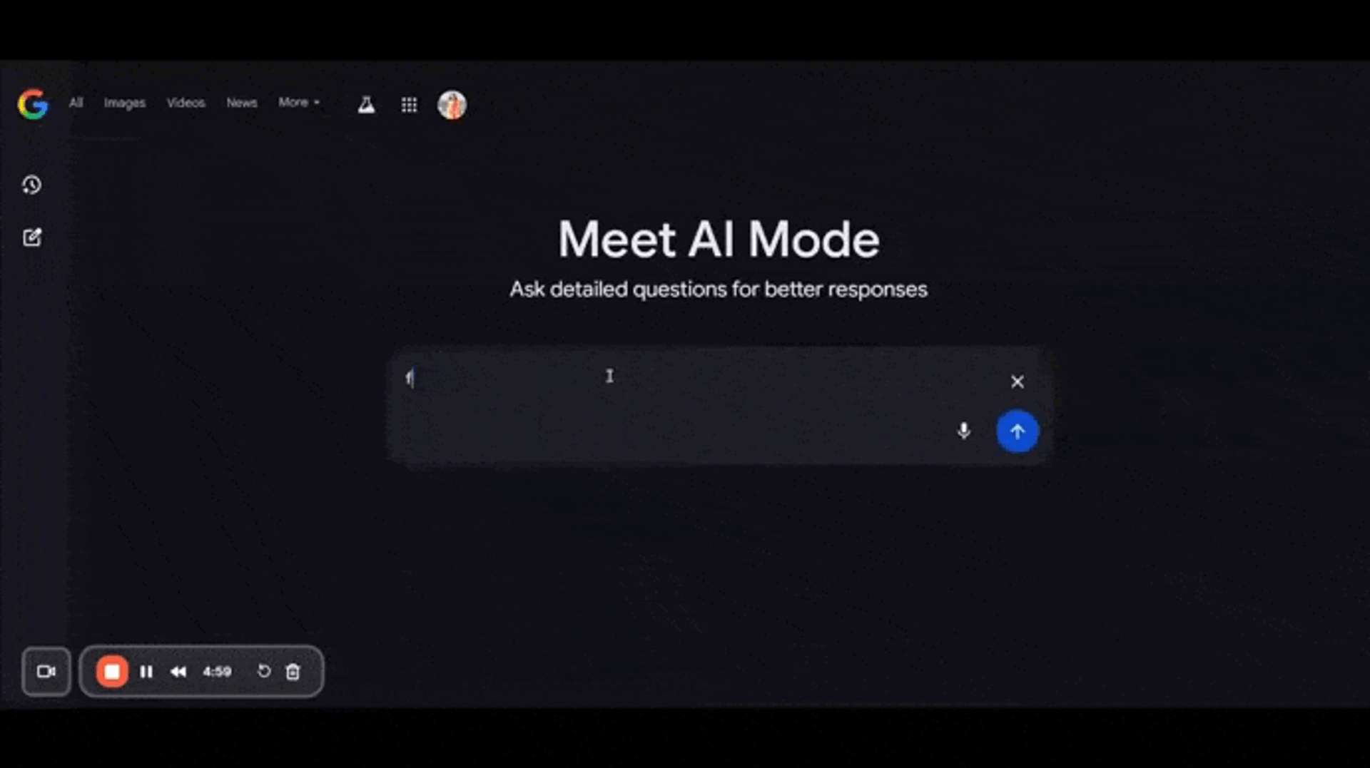 Google AI Mode in action